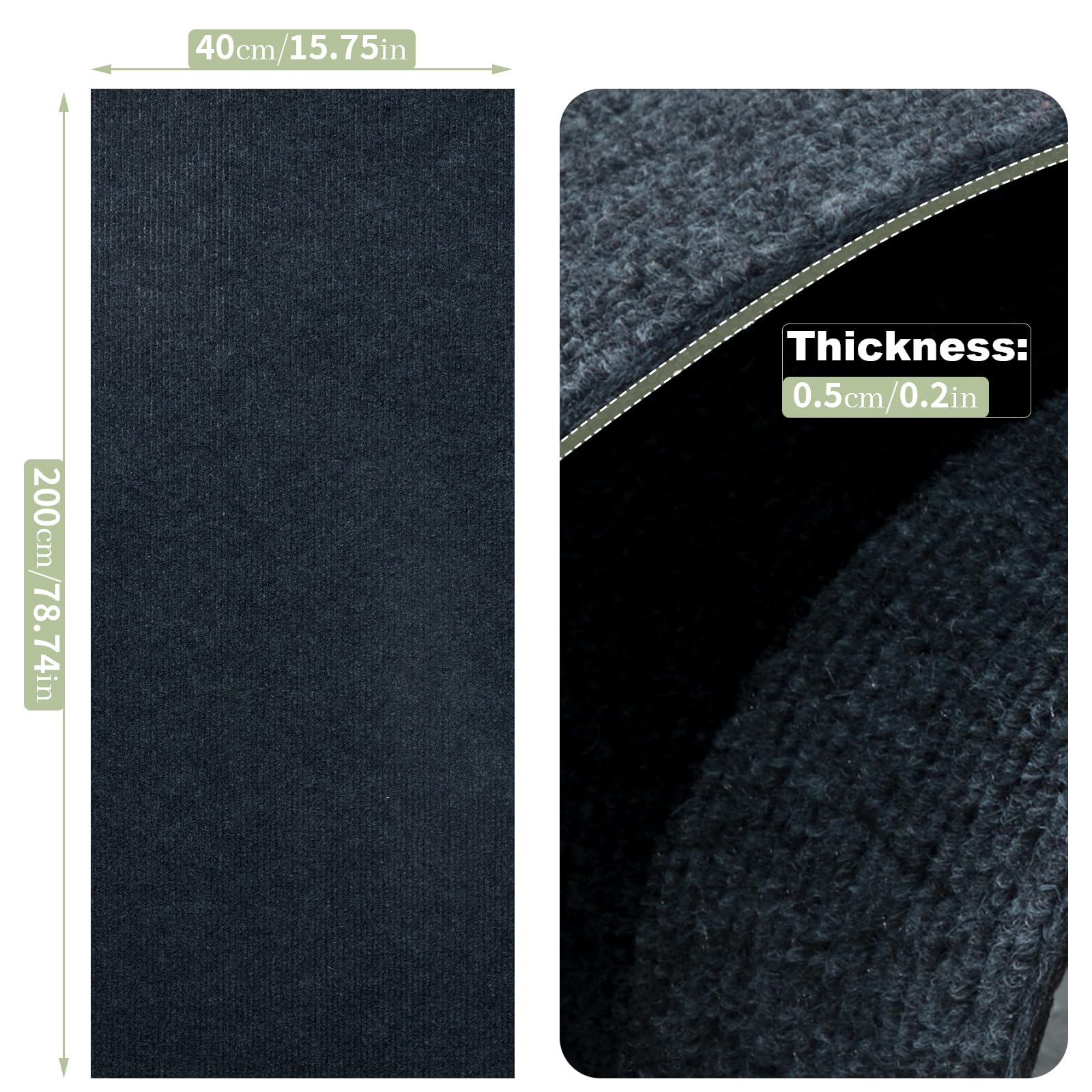 Uranshin Cat Scratch Mat,Trimmable Self-Adhesive Cat Scratch Furniture Protector Cat Scratching Post Carpet Covered 78.7x15.8 Ca