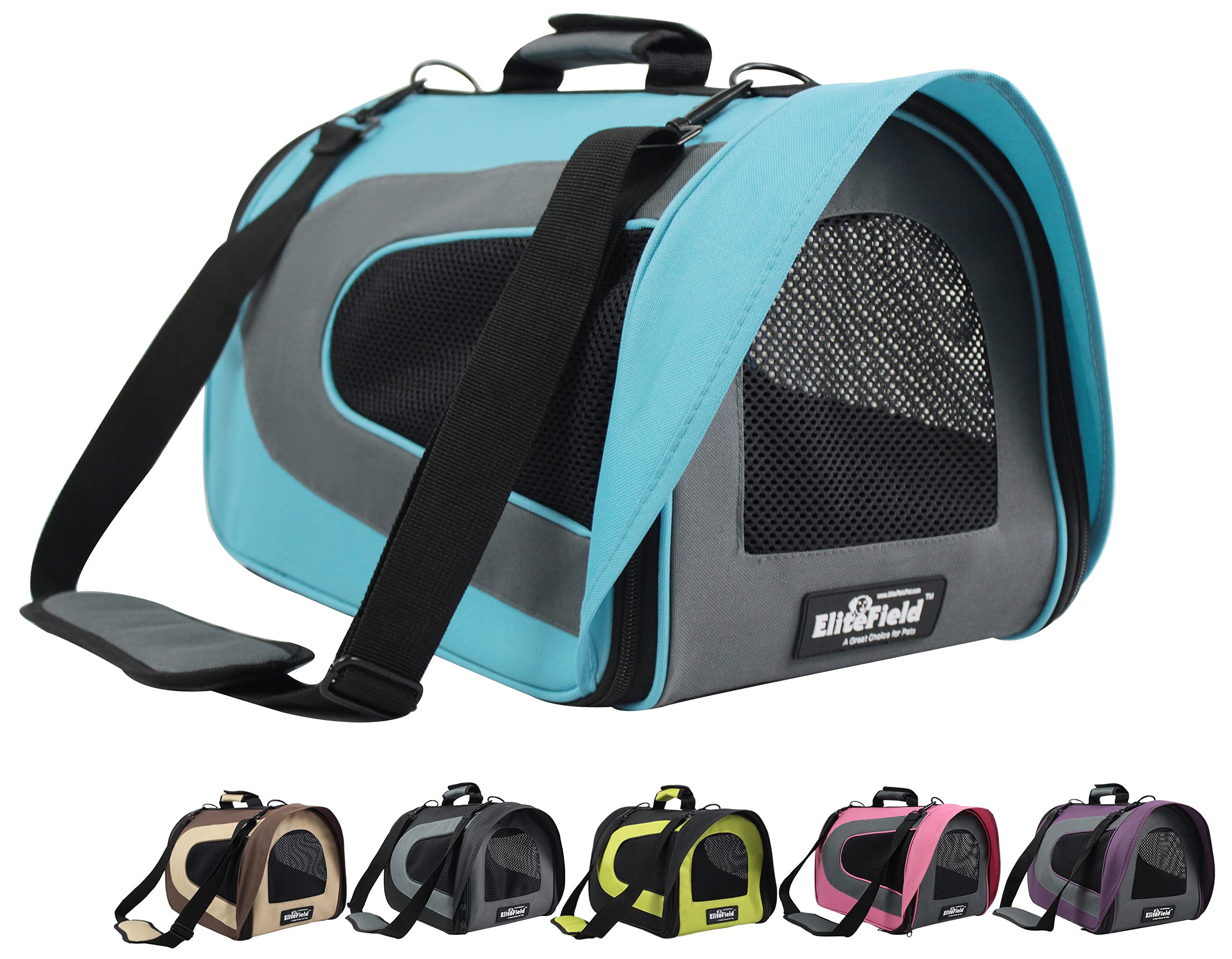 Elitefield Deluxe Soft Pet Carrier (3 Year Warranty, Airline Approved), Multiple Sizes And Colors Available (20'' L X 11'' W X 1