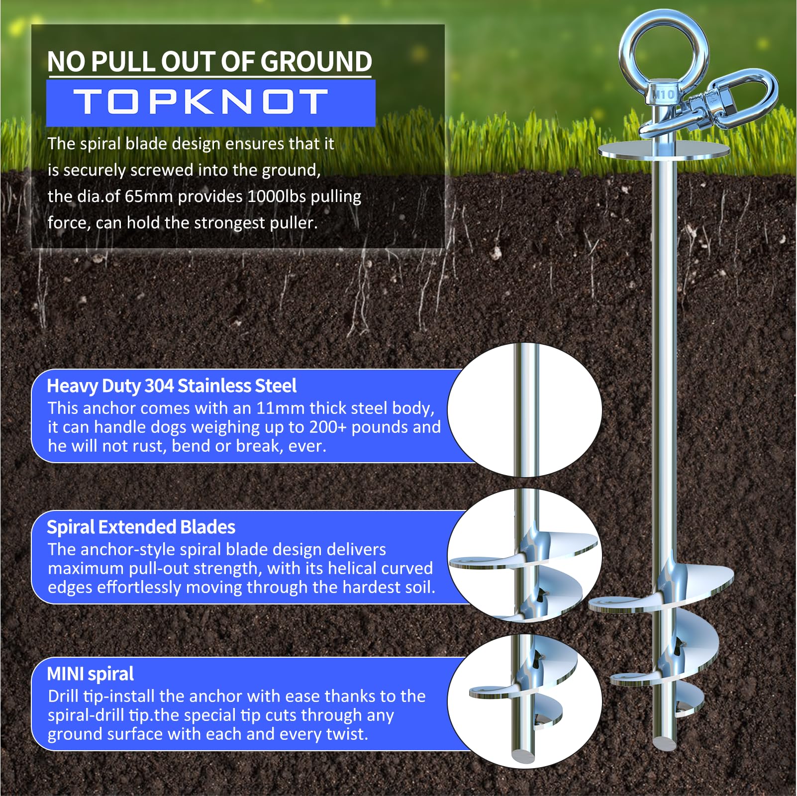 Dog Tie Out Cable And Stake,With 20Ft Heavy Duty Cable,360Swivel Dog Run- No Tangle,Runner For Yard R- Up To 150Lbs,Ideal For Ou