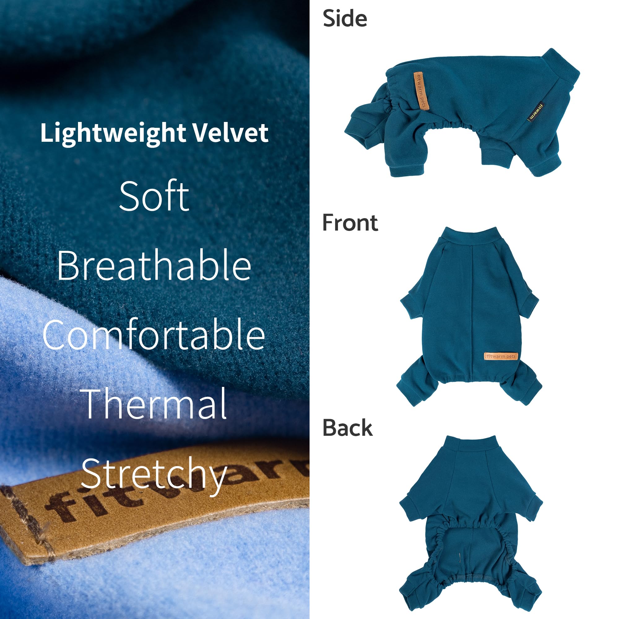 Fitwarm 2 Pack Lightweight Fleece Dog Pajamas, Warm Winter Dog Clothes for Small Dogs Boy Girl, Fuzzy Pet Onesie with Feet, Ligh