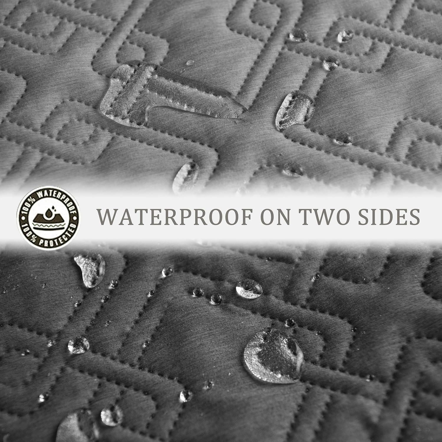 Fuguitex Waterproof Dog Bed Cover Dog Blanket For Pet Furniture Bed Couch Sofa Reversible Linen Texture(30''*70'',Dark Grey+ Lig
