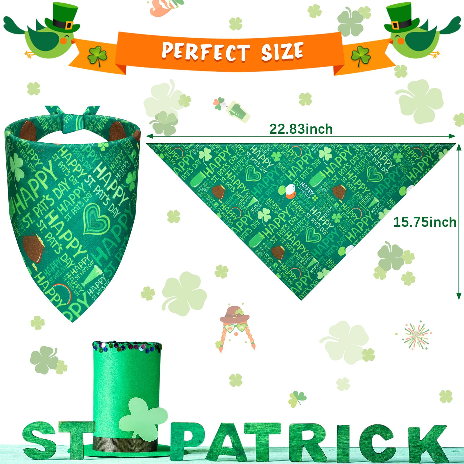 20 Pack St. Patrick'S Day Dog Bandana Scarf Accessories Easter Spring Summer Holiday Dog Bandana Pet Triangle Scarf Soft Bib For