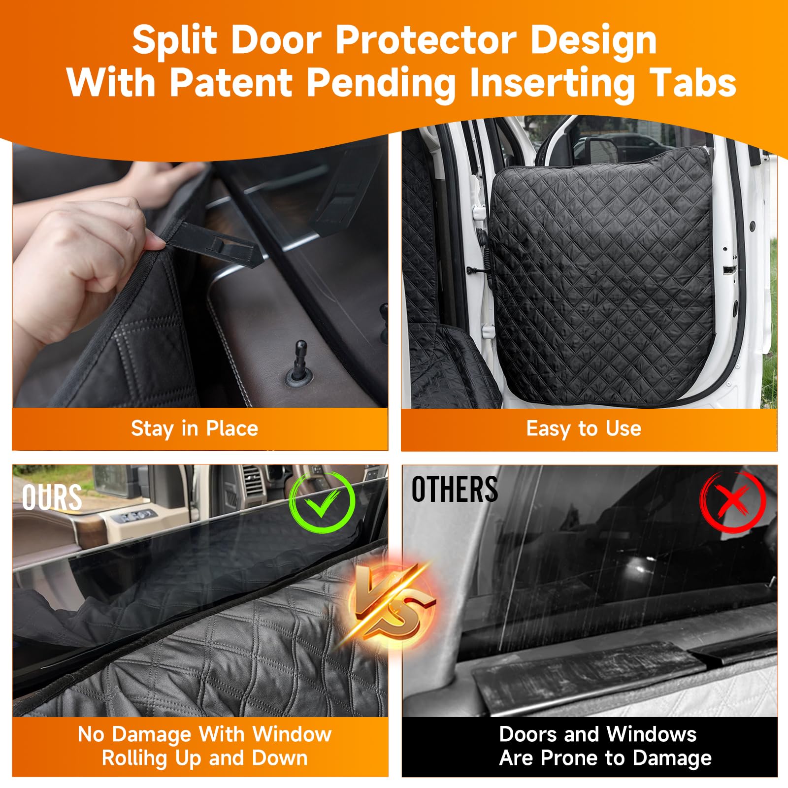 Sanqitara Xl Dog Truck Seat Cover With Car Door Protector, For Trucks With Flip Up Rear Seats, Waterproof Full Coverage Dog Seat