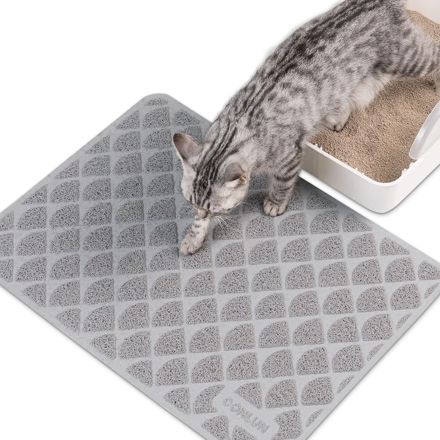 Conlun Cat Litter Mat Litter Trapping Mat, 24    X 17    Premium Durable Pvc Cat Litter Box Mat With Scatter Control, Non-Slip, 