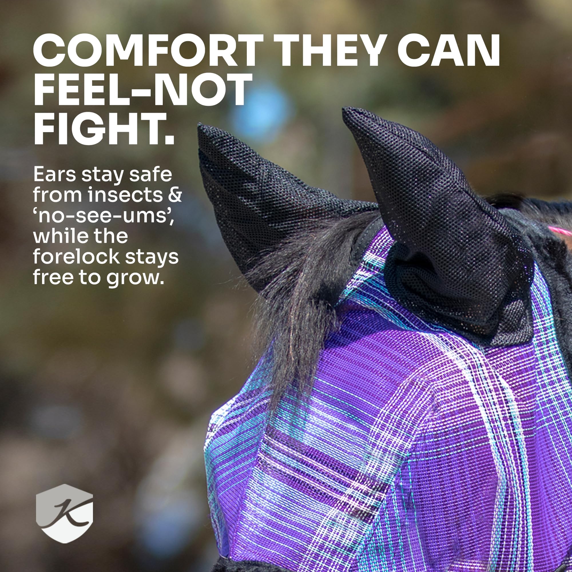 Kensington Fly Mask w/Web & Nose Size: X.Large Color: 2017-Lavender Mint