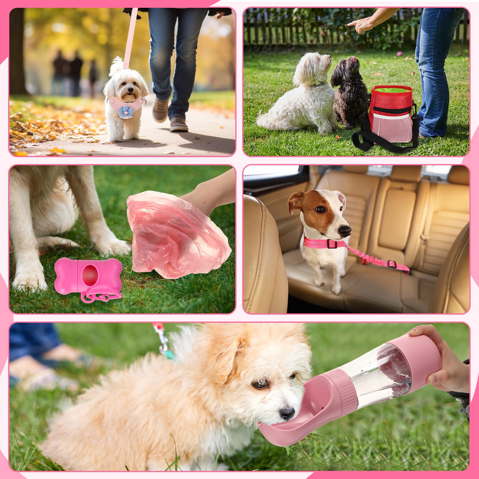 Abbylike 50 Pcs Puppy Starter Kit For Small Dogs Essentials Includes Leash, Bowls, Teeth Brushes, Water Bottle, And More Puppy A