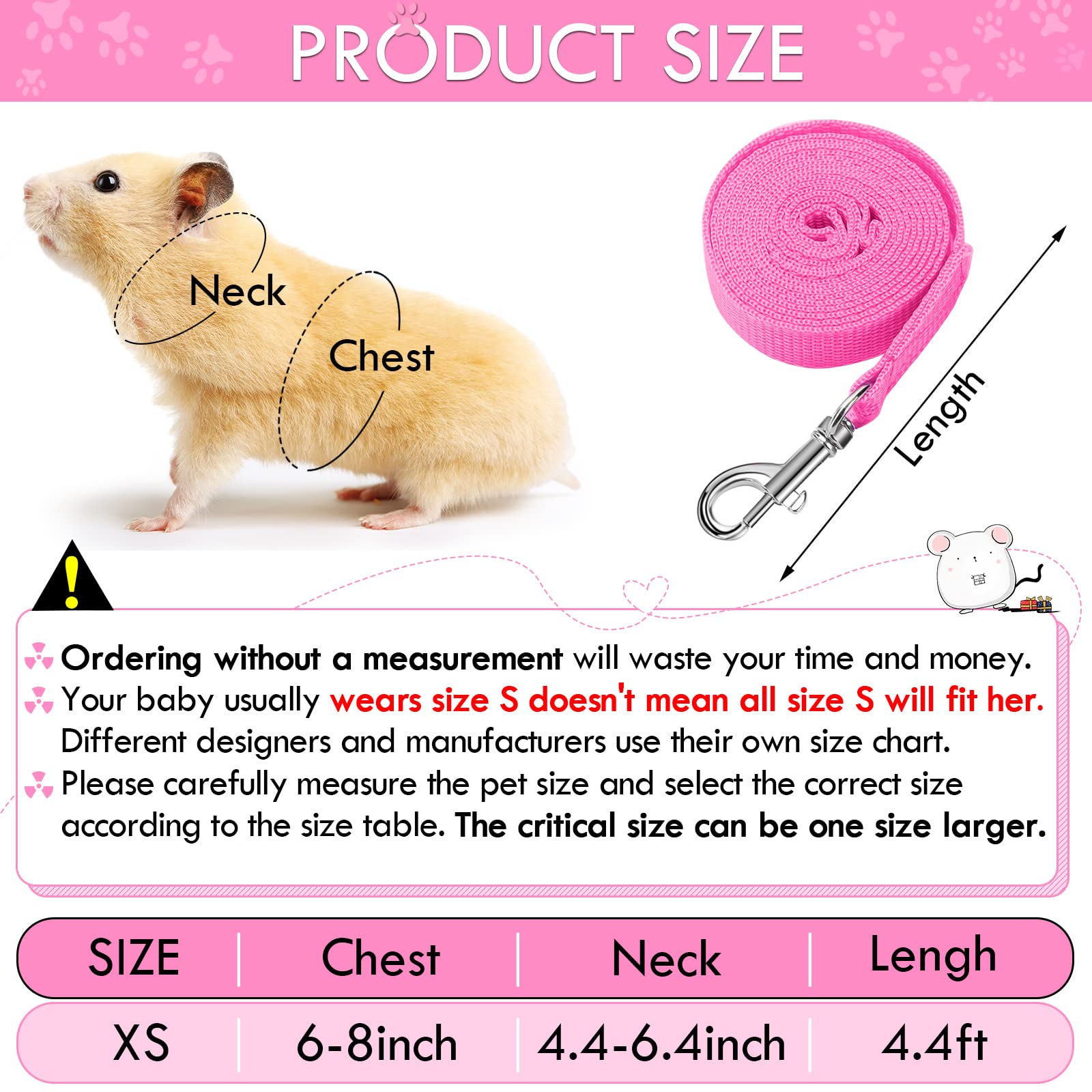 SATINIOR 2 Pieces Guinea Pig Clothes Baby Ferret Rats Hamster Soft Mesh Harness Leash Vest Set with Bell for Guinea Pigs, Hamste