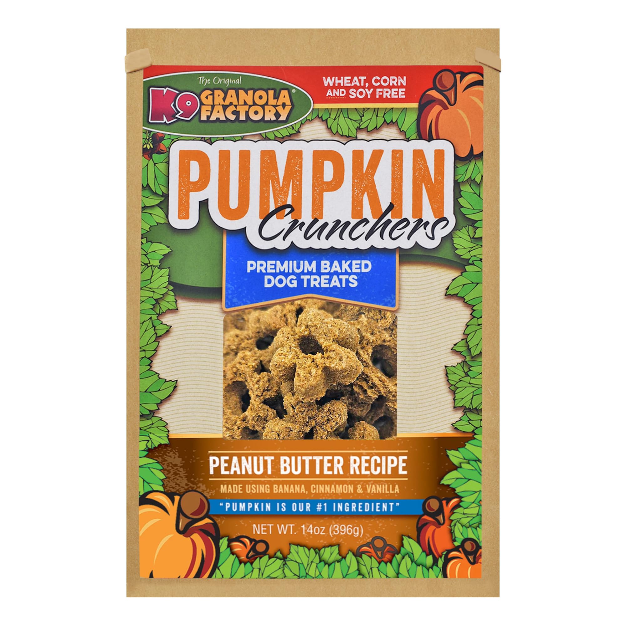 Pumpkin Crunchers Dog Treat Peanut Butter 14oz