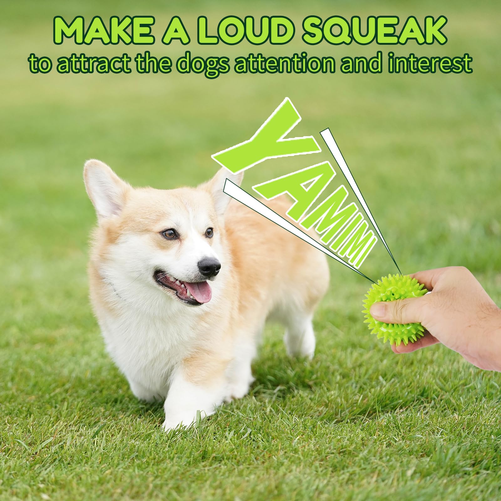 2.5'' Squeaky Dog Balls for Small Medium Dogs, 6 Pack Small Dog Chew Toys with Spike, Puppy Toys for Teeth Cleaning and Training