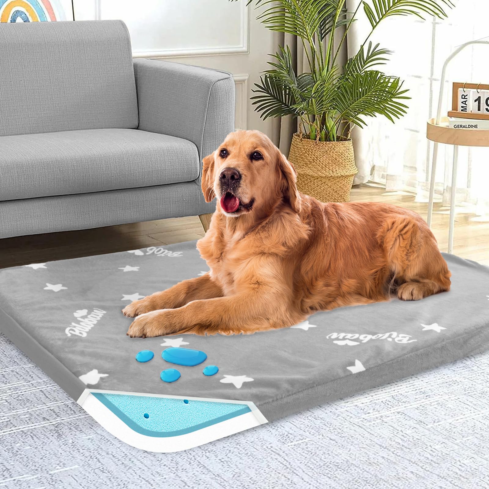 Waterproof Dog Bed for Large Dog, Memory Foam Orthopedic Dogs Beds & Furniture for Large Sized Dogs, Anti-Slip & Washable Puppy 