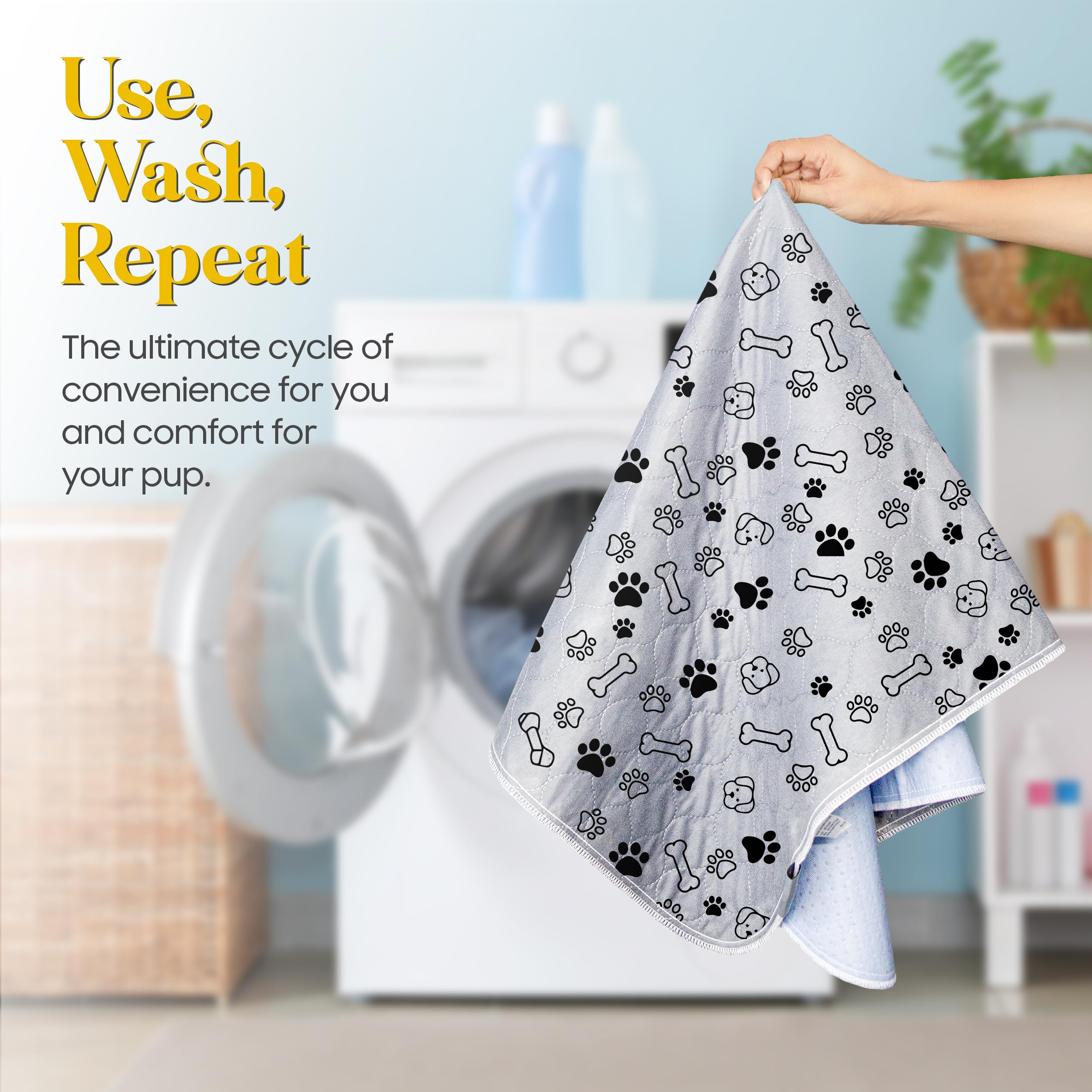 Littleliner 2 Pack 31   X36    Washable Pee Pads For Dogs With Grooming Glove, Non-Slip Puppy Pads, Absorbent & Pleasant Endure