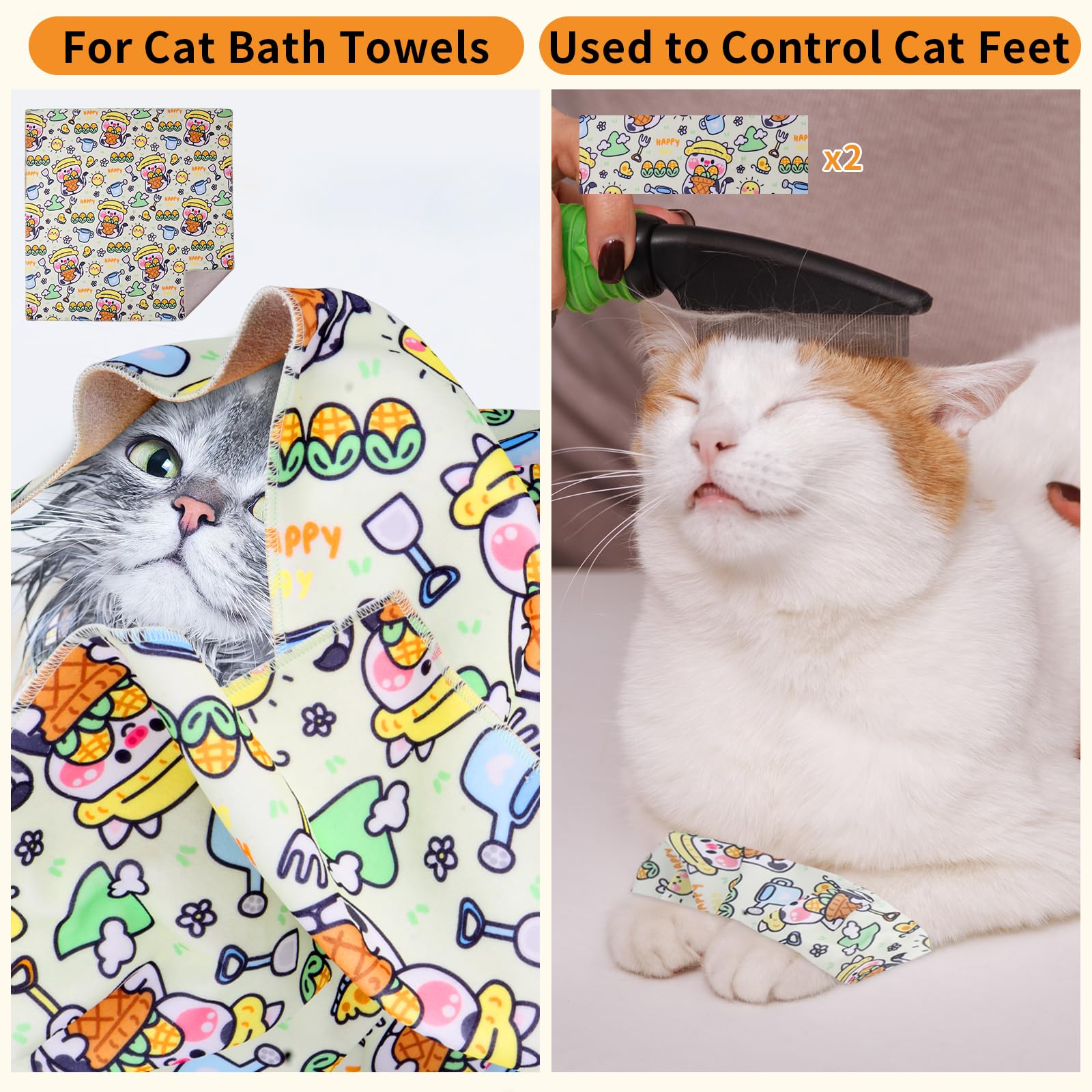 Xuyedoglsh Cat Wrap For Grooming,Cat Wrap For Cutting Nails,Self-Adherent Soft Cat Blanket,Restrain The Cat To Keep Calm,Anti-Bi