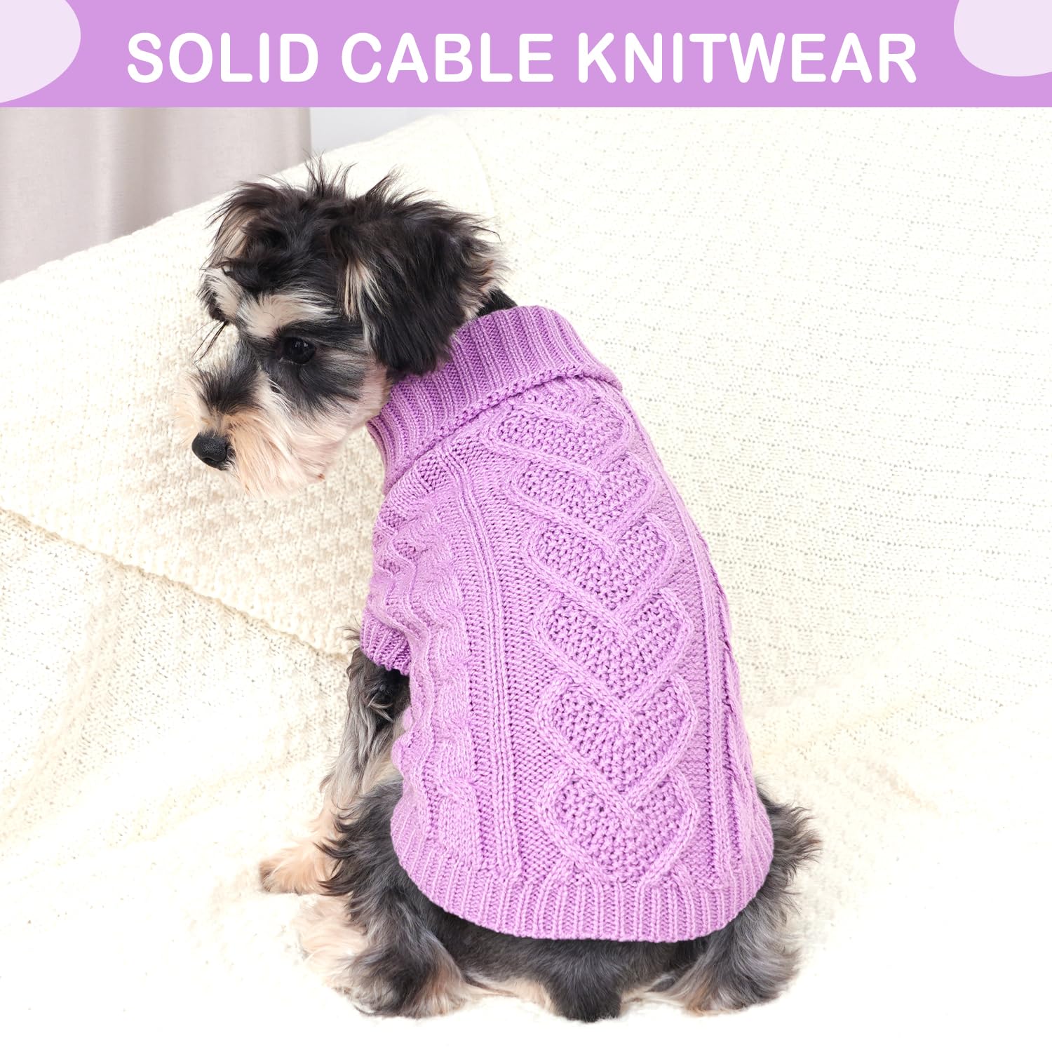 Dog Sweaters for Small Dogs Girl Twist Chihuahua Clothes Solid Small Dog Sweater with Heart Shape Pattern Dog Knitted Turtleneck