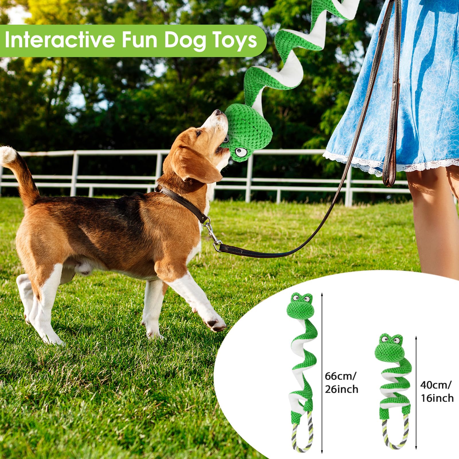 Eneston Duty Dog Rope Toys With Crinkle Paper & Squeaker - Interactive Tug Of War Pull Toy For Puppy Boredom, Teeth Cleaning -To