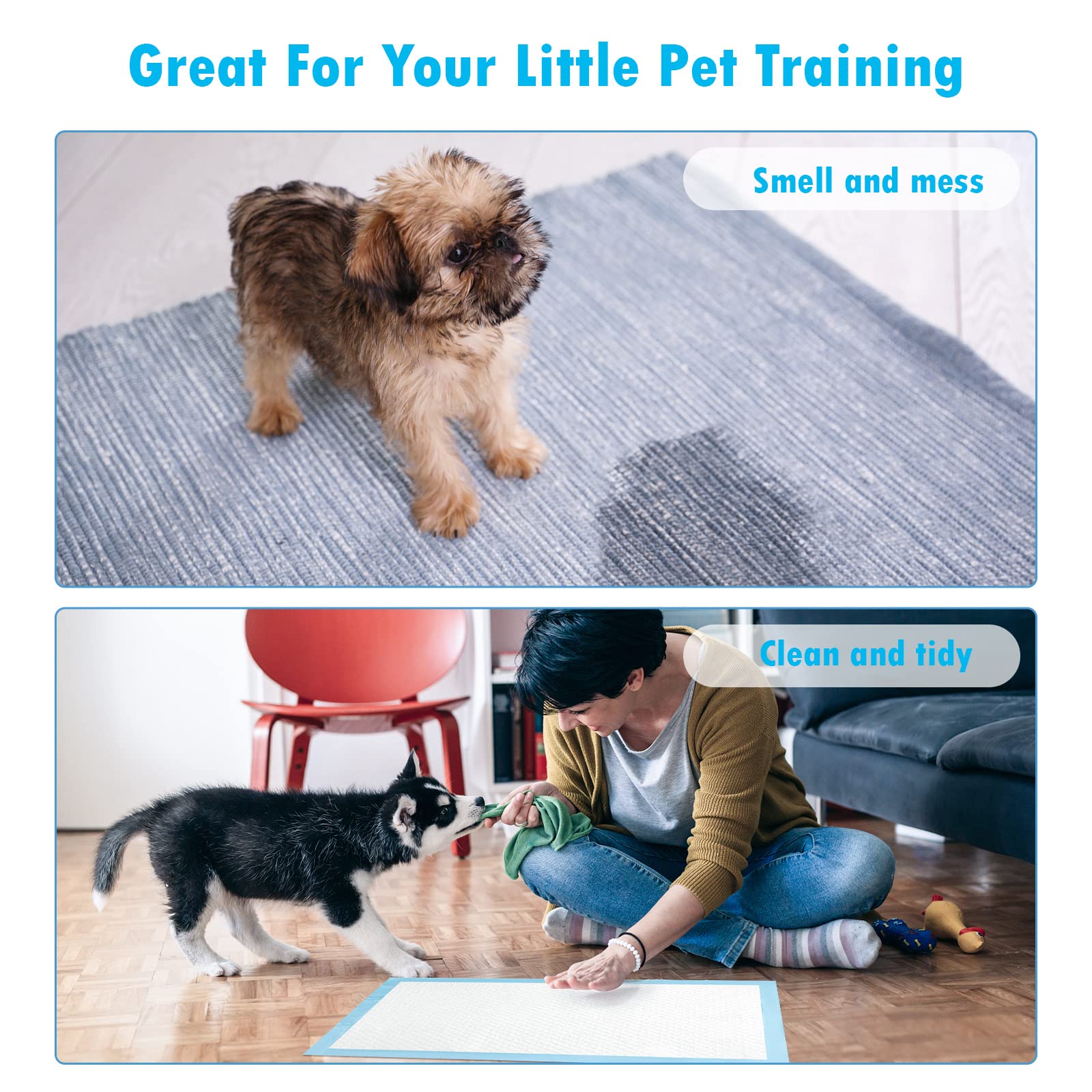 Dog and Puppy Pee Pads 50-Count Disposable Pet Pad 28x34 inch X-Large Waterproof Pet Training Pad Dog Pee Pads Maximum Absorptio