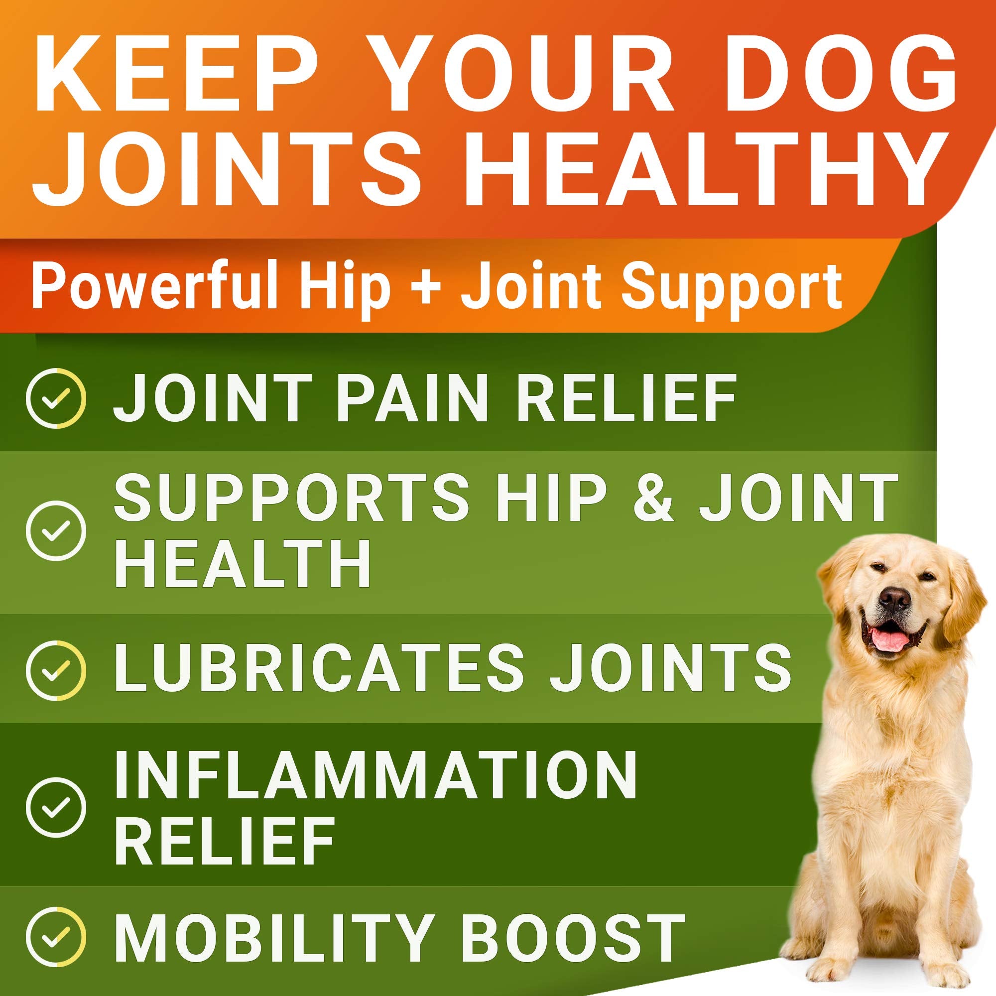Glucosamine Treats for Dogs - Joint Supplement w/Omega-3 Fish Oil - Chondroitin, MSM - Advanced Mobility Chews - Joint Pain Reli
