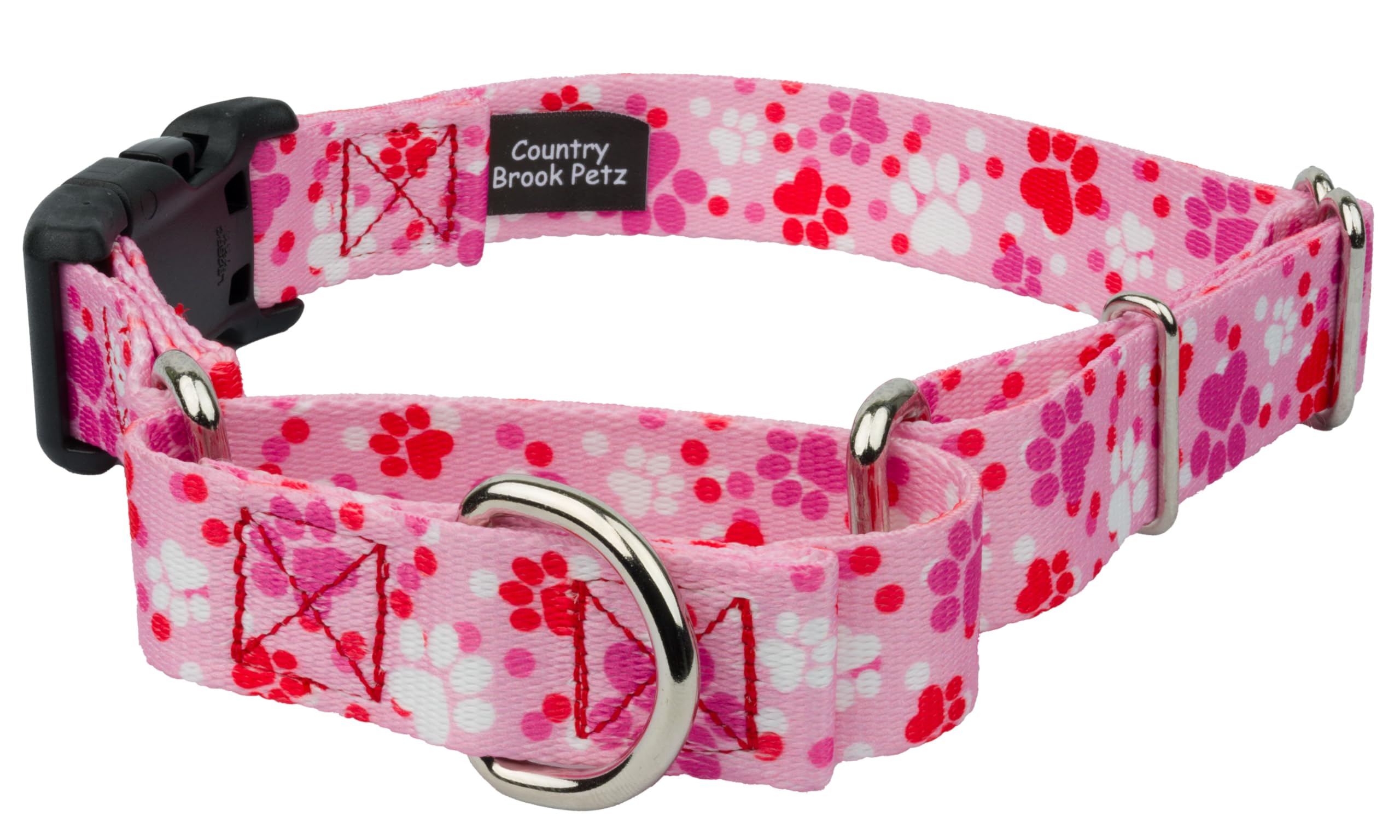 Country Brook Petz - Puppy Love Martingale Dog Collar With Deluxe Buckle - Affection Collection Featuring Designs You'Ll Adore (