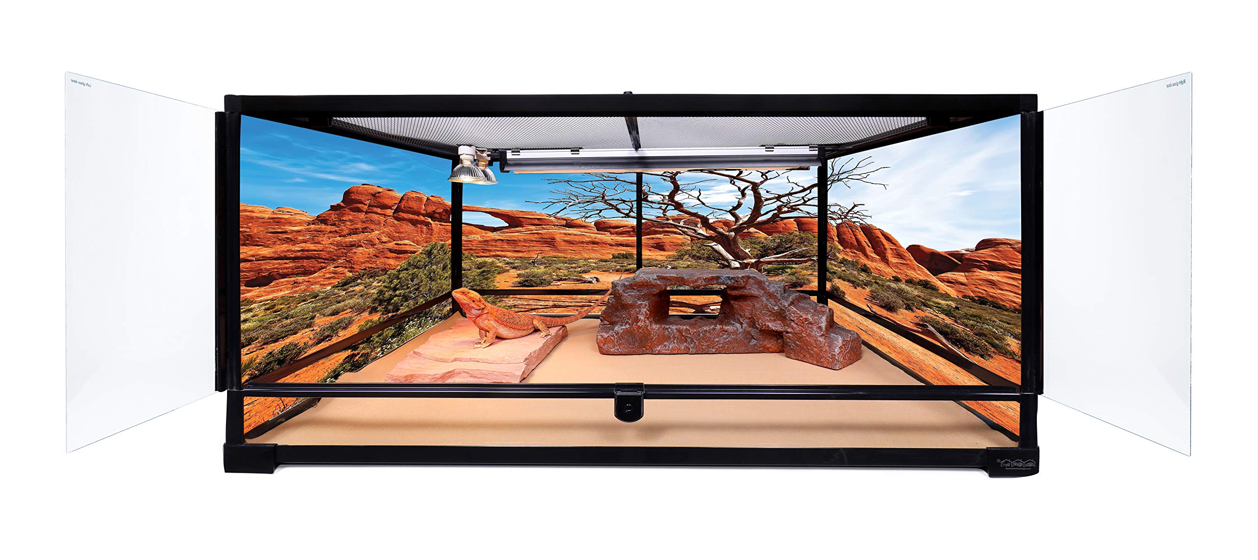 Reptile Habitat Background; Arch With Tree, For 36Lx24Wx18H Terrarium, 3-Sided Wraparound