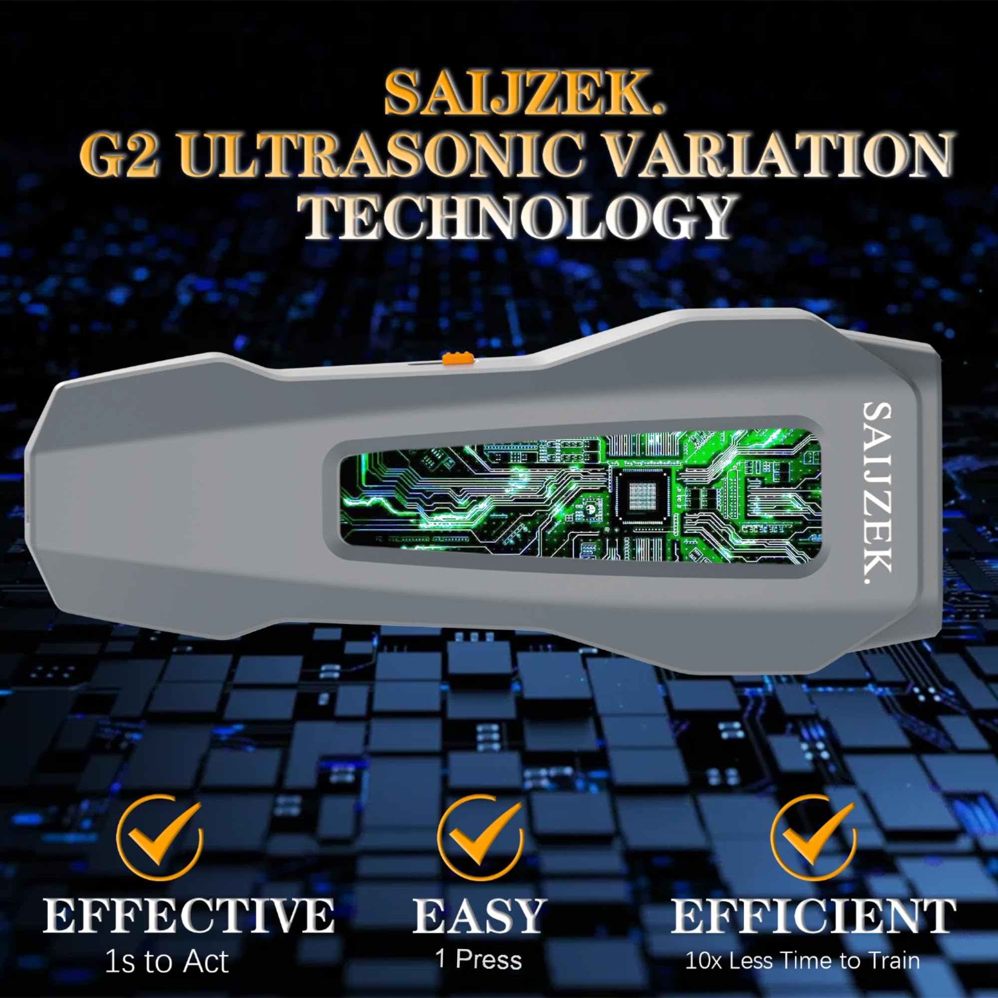 Saijzek. Ultrasonic Dog Trainer G2 | 3-In-1 Bark Deterrent Training Device | Anti Barking Silencer | Barks No More Devices | Sto