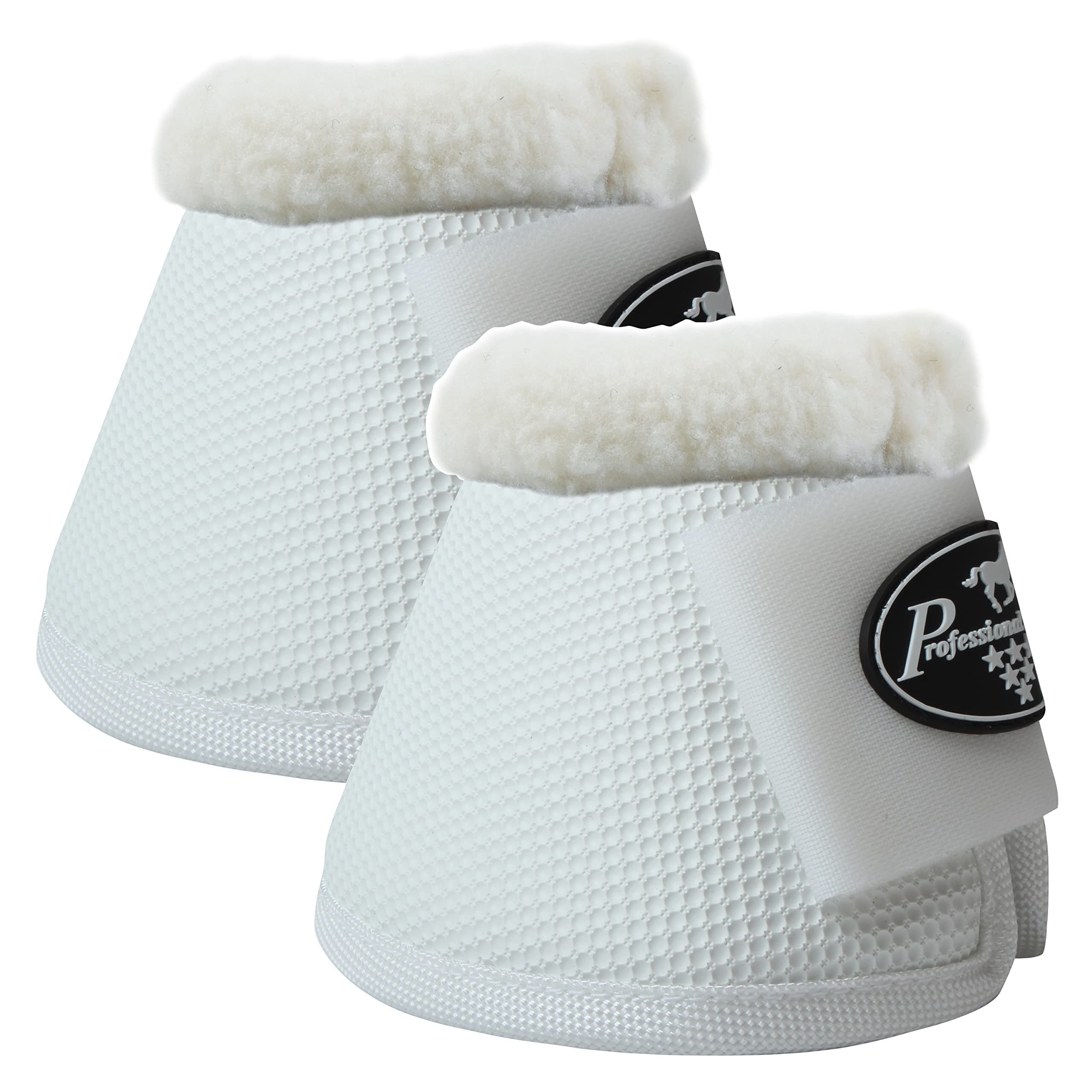 Professional'S Choice All-Purpose Bell Boots For Horses | Sold In Pairs | Small | White | With Fleece
