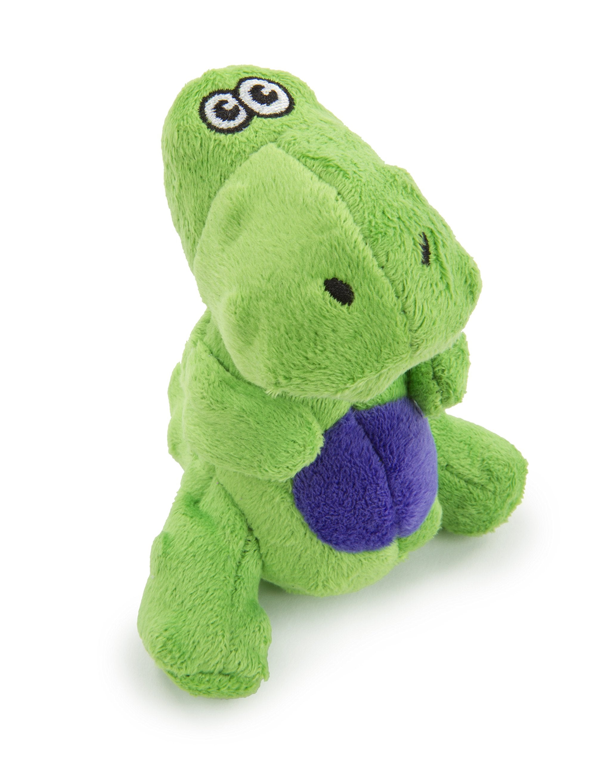 Godog Just For Me Dinos T-Rex Squeaky Plush Dog Toy, Chew Guard Technology - Green, Mini