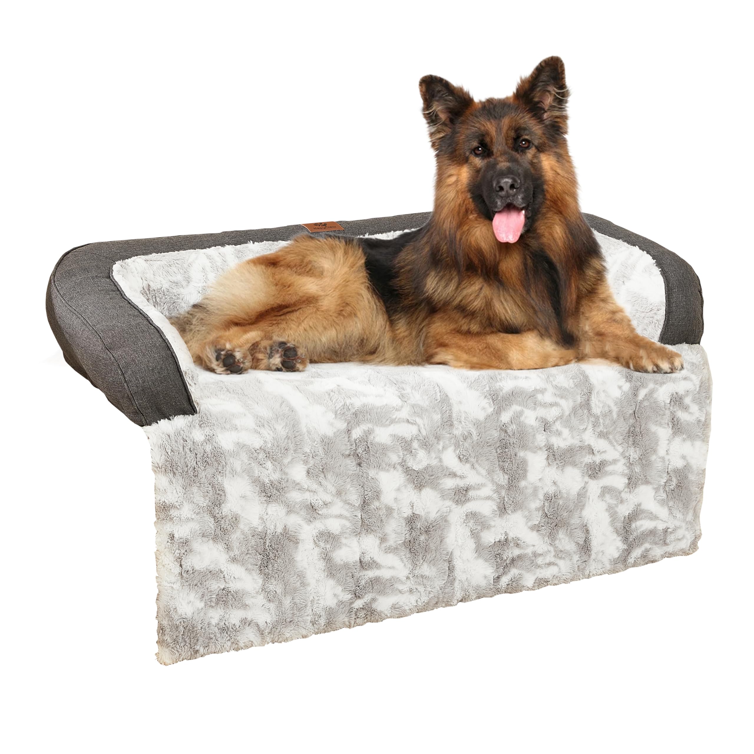 Dog Couch Bed For Large Dogs Cats Fluffy Calming Dog Bed Mat Washable Pet Couch Covers Protector For Sofa Removable Pet Sofa Bed