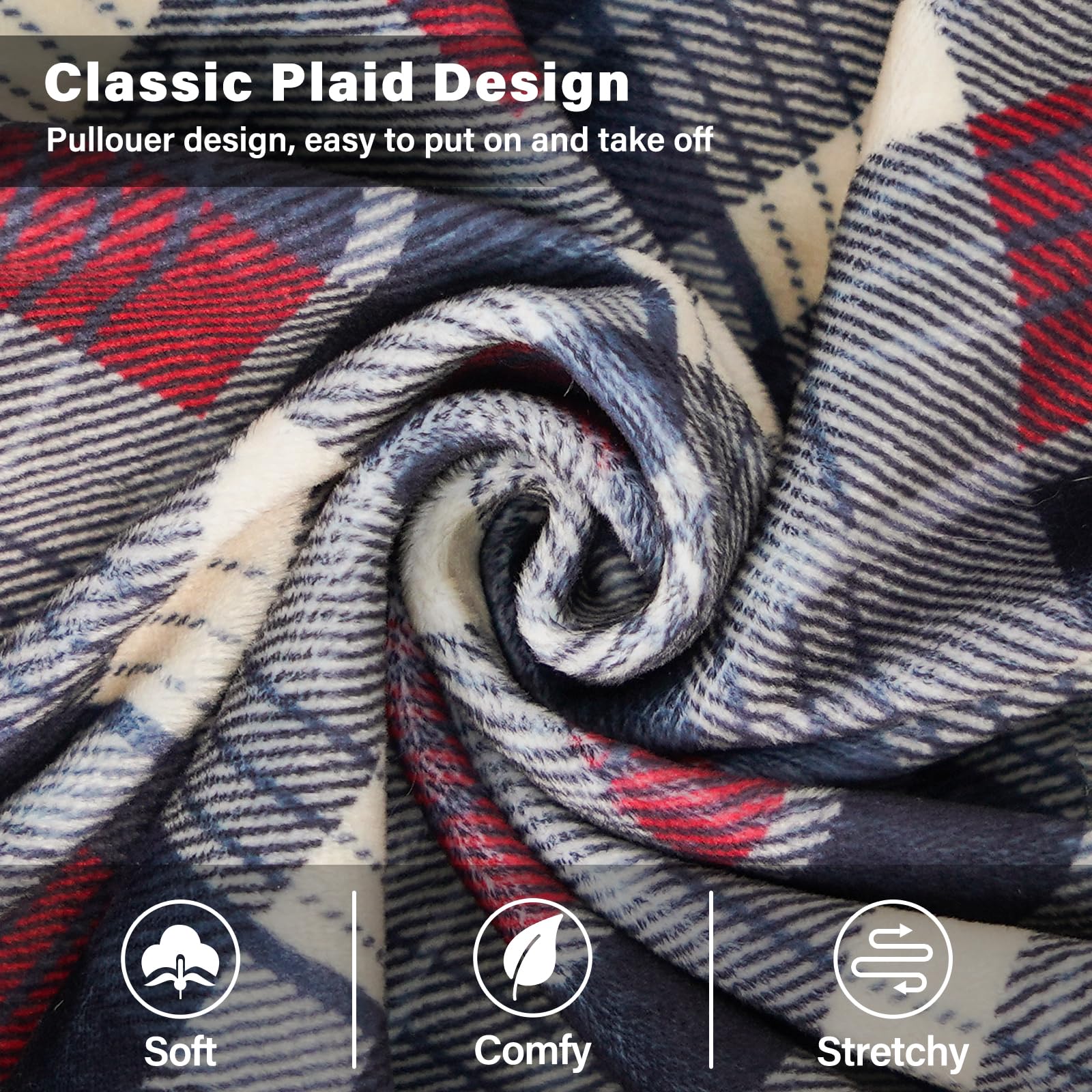 Kyeese Dog Pajamas For Large Dogs Plaid Soft Material Lightweight Dog Pajamas Onesie Dogs Shedding Cover