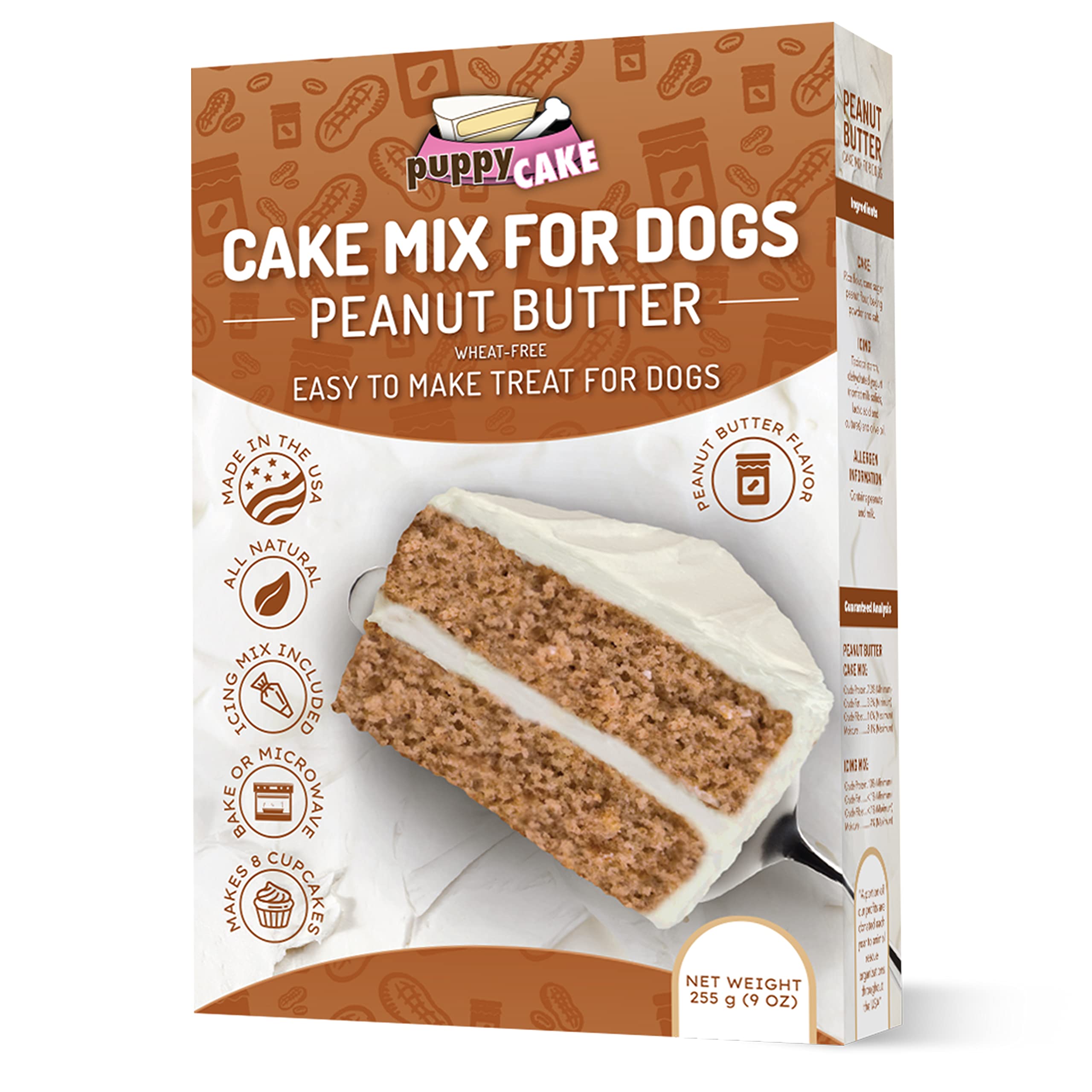 Puppy Cake Dog Birthday Cake Mix 6 Flavors - Cake Mix for Dogs, Icing Mix, Bake or Microwave, Made in USA, All Natural Fluffy & 