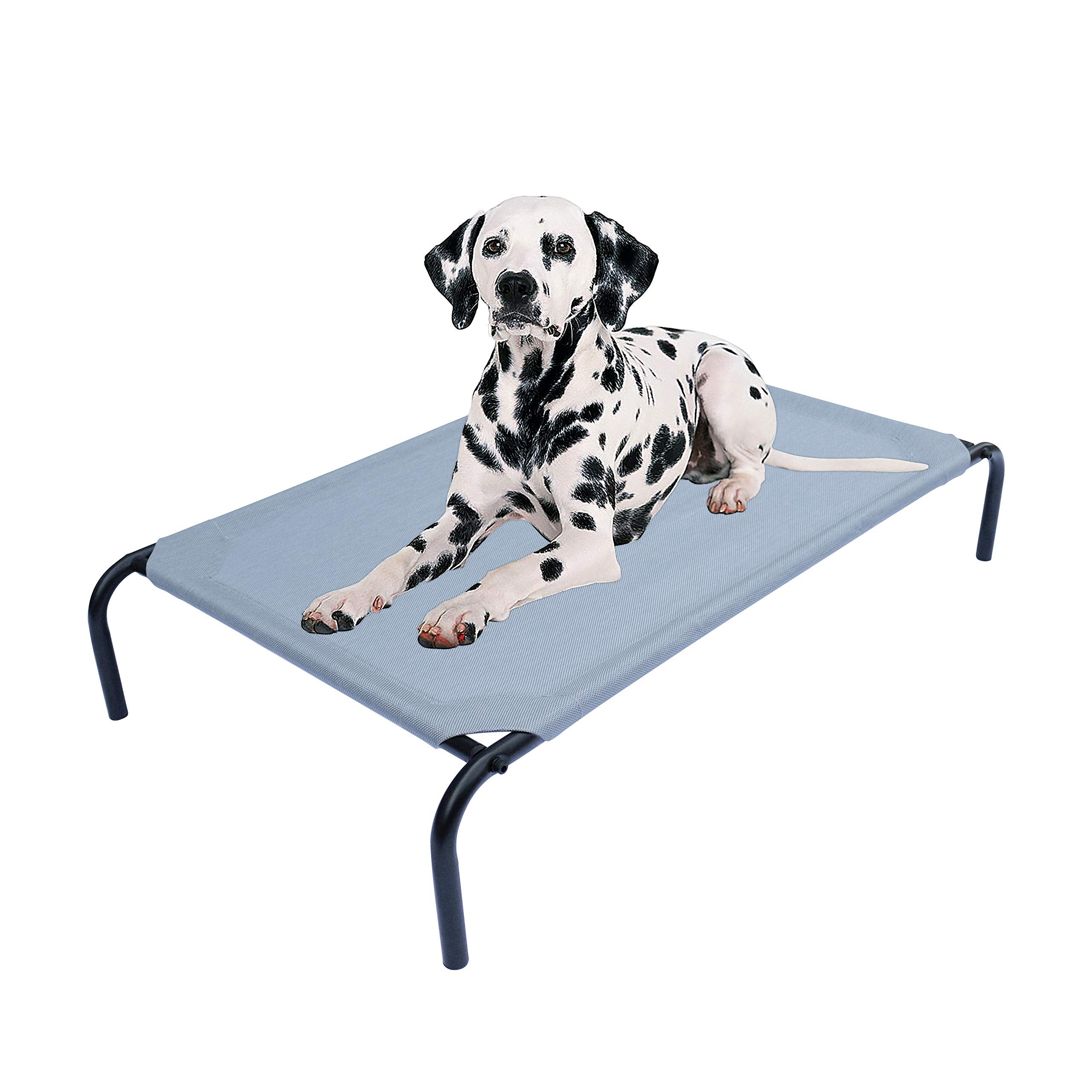 Phyex Heavy Duty Steel-Framed Portable Elevated Pet Bed, Elevated Cooling Pet Cot, 43.5'' L X 25.5'' W X 7.8'' H(M, Grey)