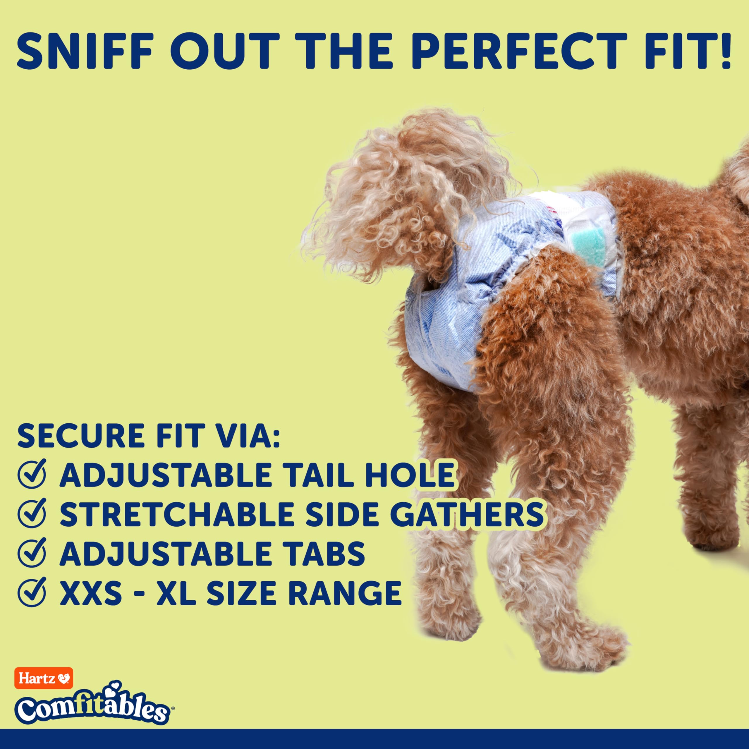 New! Hartz Comfitables Disposable Dog Diapers, Size Xxs 12 Count, Comfortable & Secure Fit, Easy To Put On, Super Absorbent Male