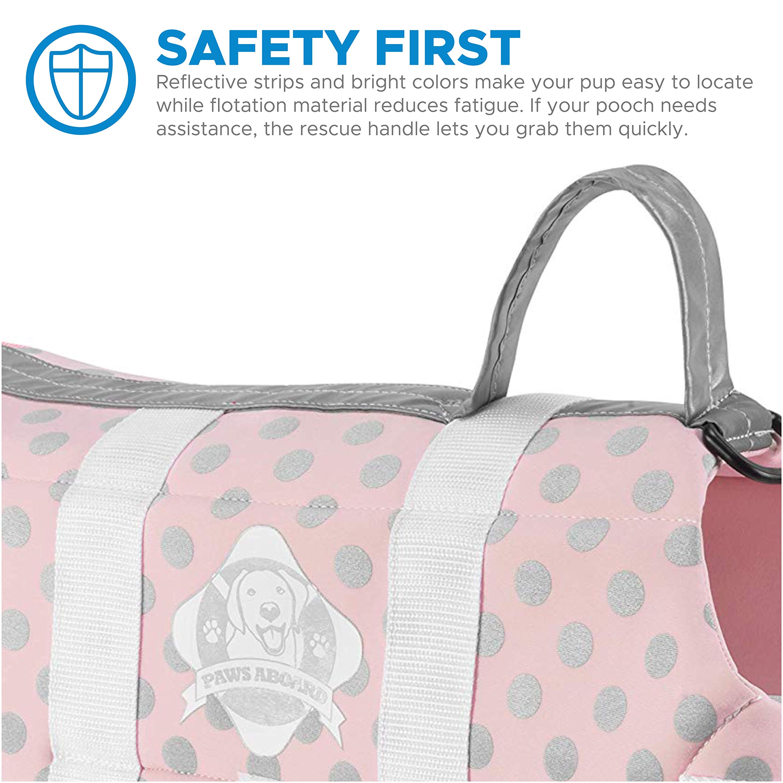 Paws Aboard Dog Life Jacket - Keep Your Canine Safe with a Neoprene Life Vest for Swimming and Boating - Available in Different