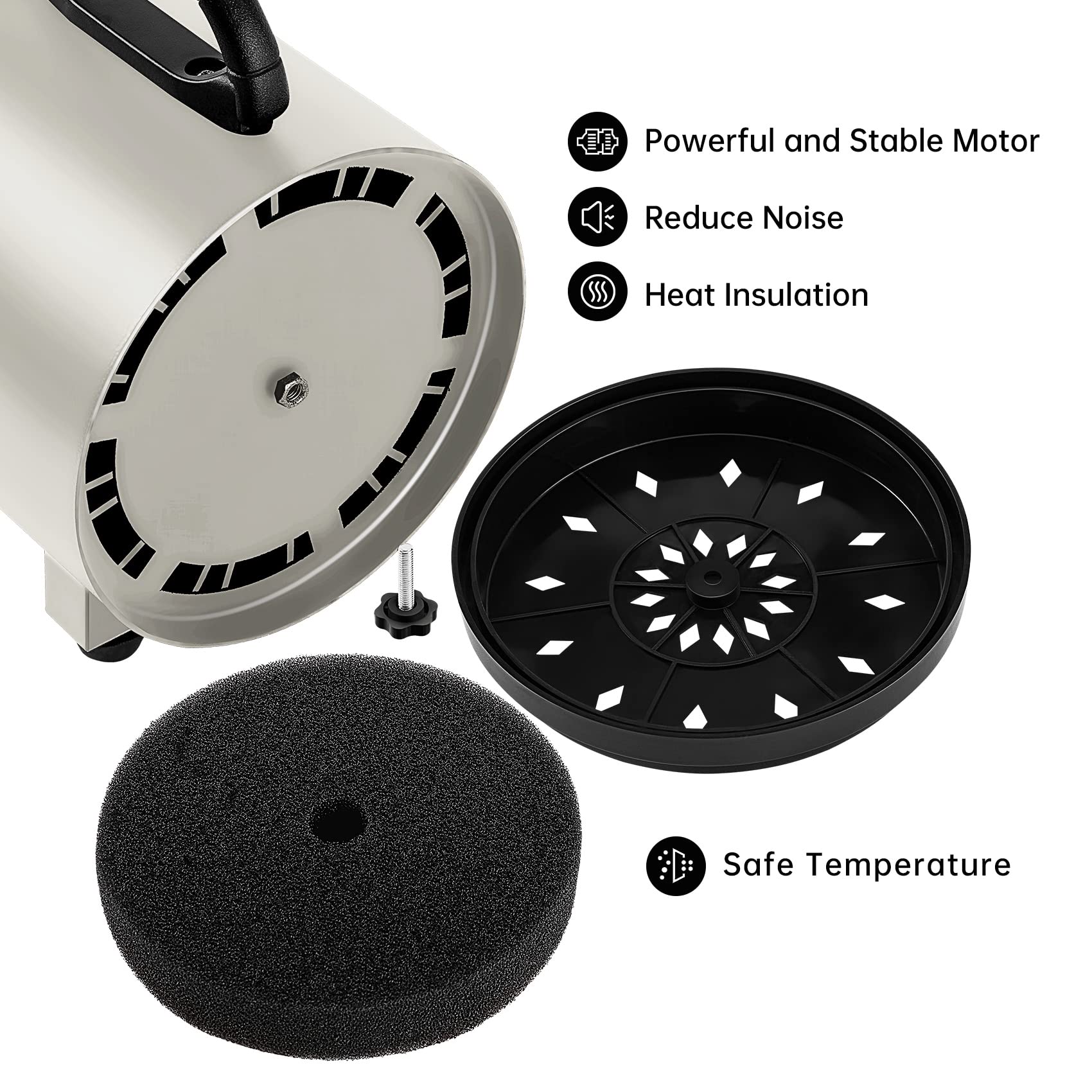 Nestroad Dog Dryer High Velocity Dog Hair Dryer,4.3Hp/3200W Dog Blower Grooming Force Dryer With Stepless Adjustable Speed,Professional Pet Hair Drying With 4 Different Nozzles For Dogs Pets,Ivory