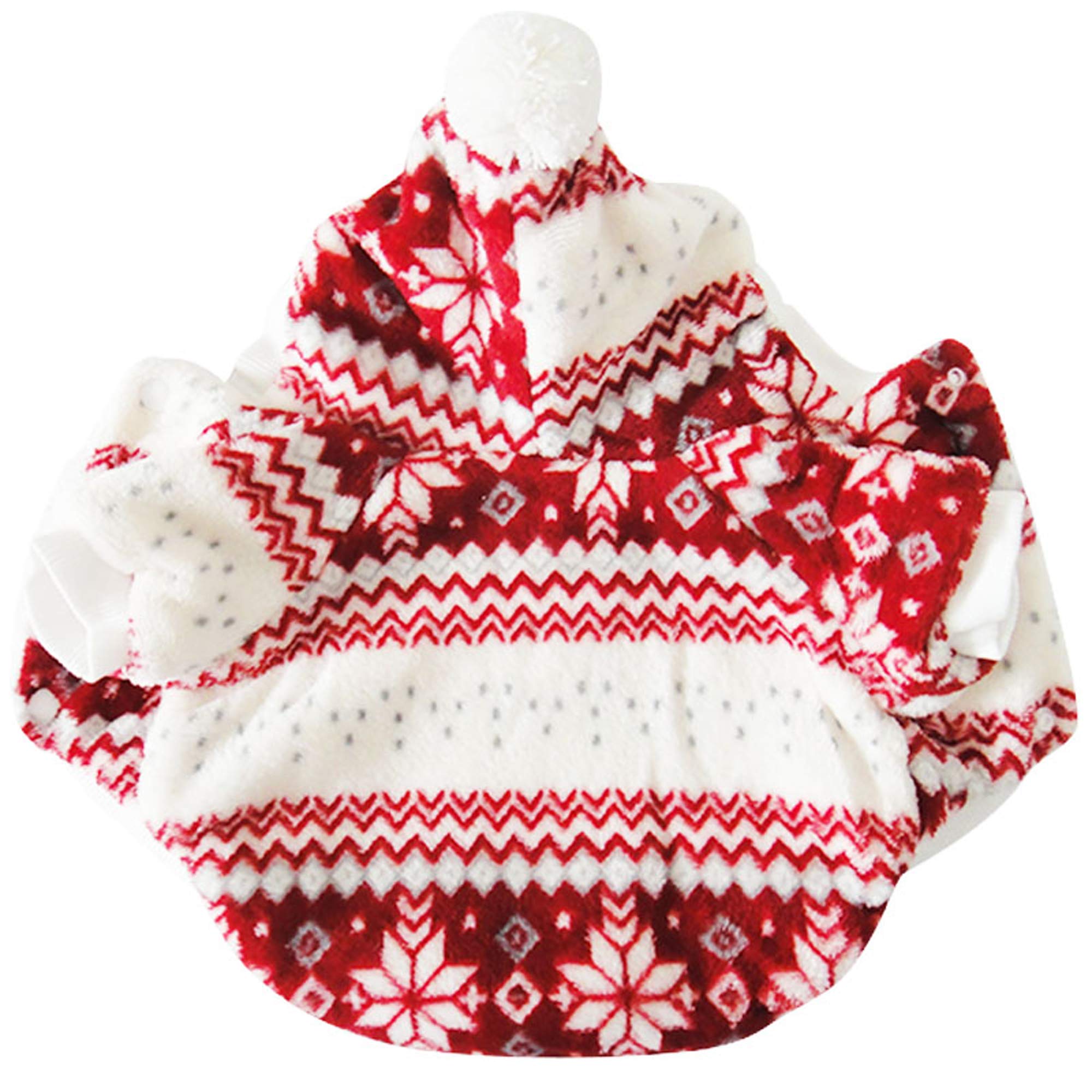 Filhome Dog Christmas Fleece Jacket, Pet Puppy Winter Coat Xmas Hoodie Warm Clothes For Dogs Cats Outfit Apparel