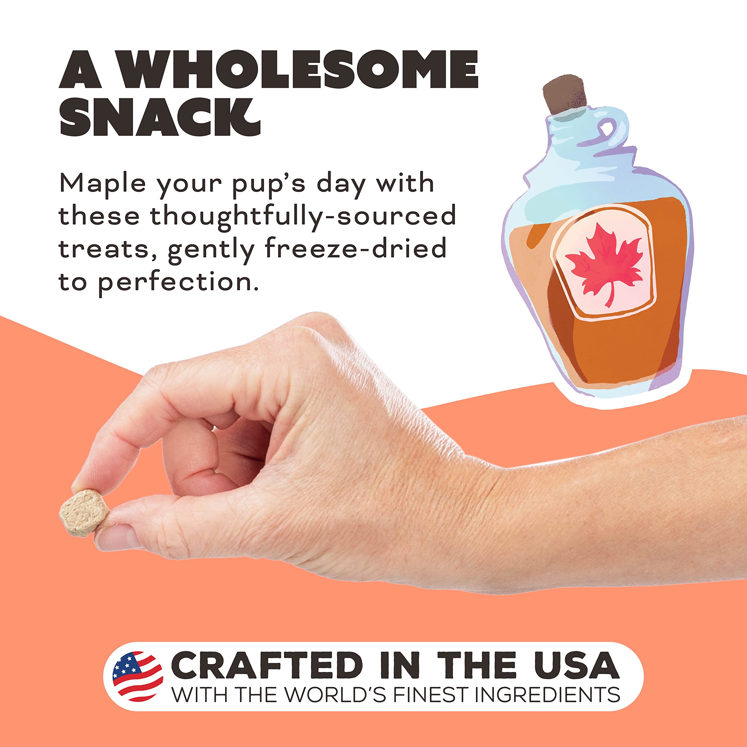 Primal Freeze Dried Dog Treats, You Maple My Day; Pork & Maple with Goat Milk, Grain Free Training Treats for Dogs with Probioti