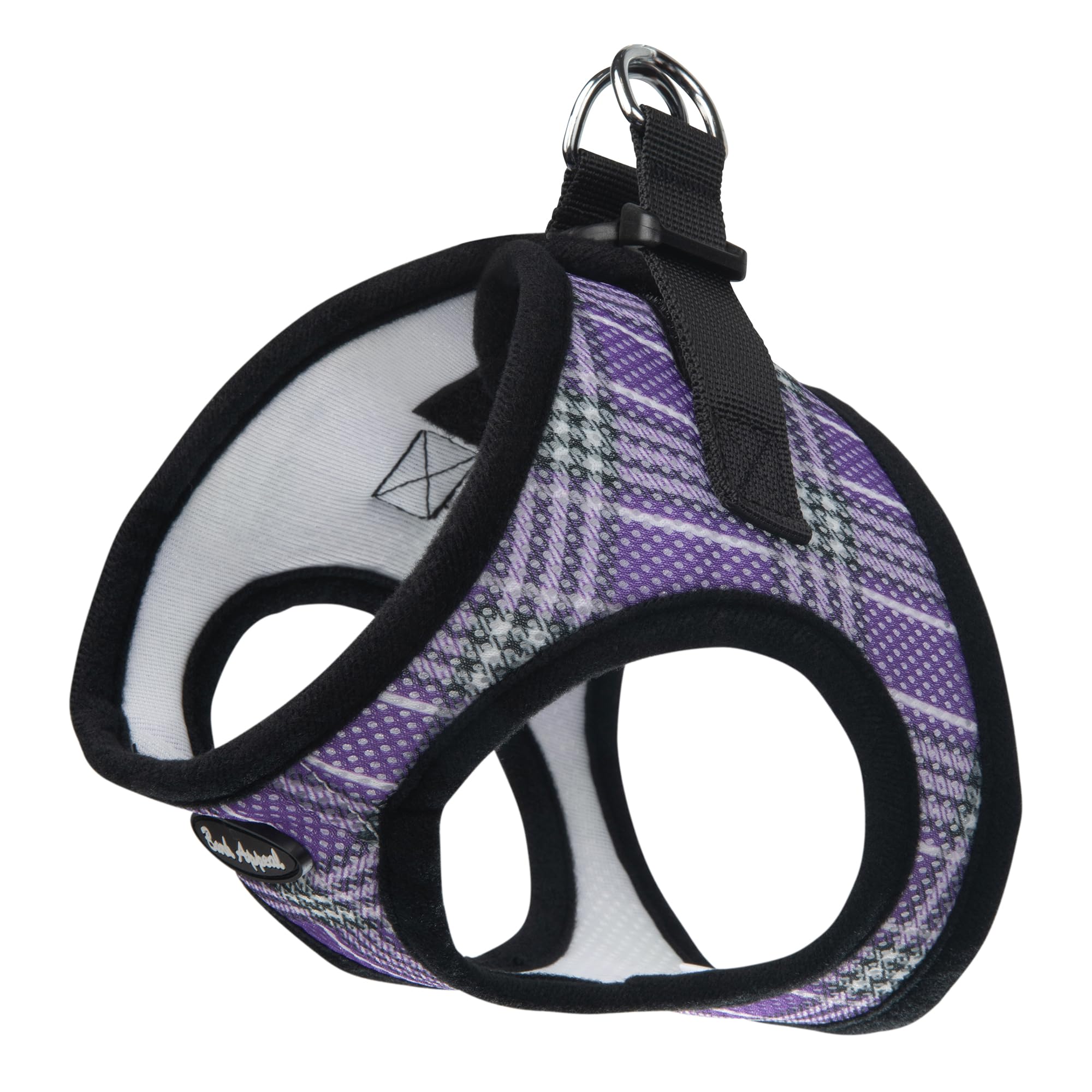 Bark Appeal Lavender Plaid Step-in Dog Harness for 2XL to 3XL Sized Pets - Updated Sizing, Re-Measuring is Essential - Soft Vest