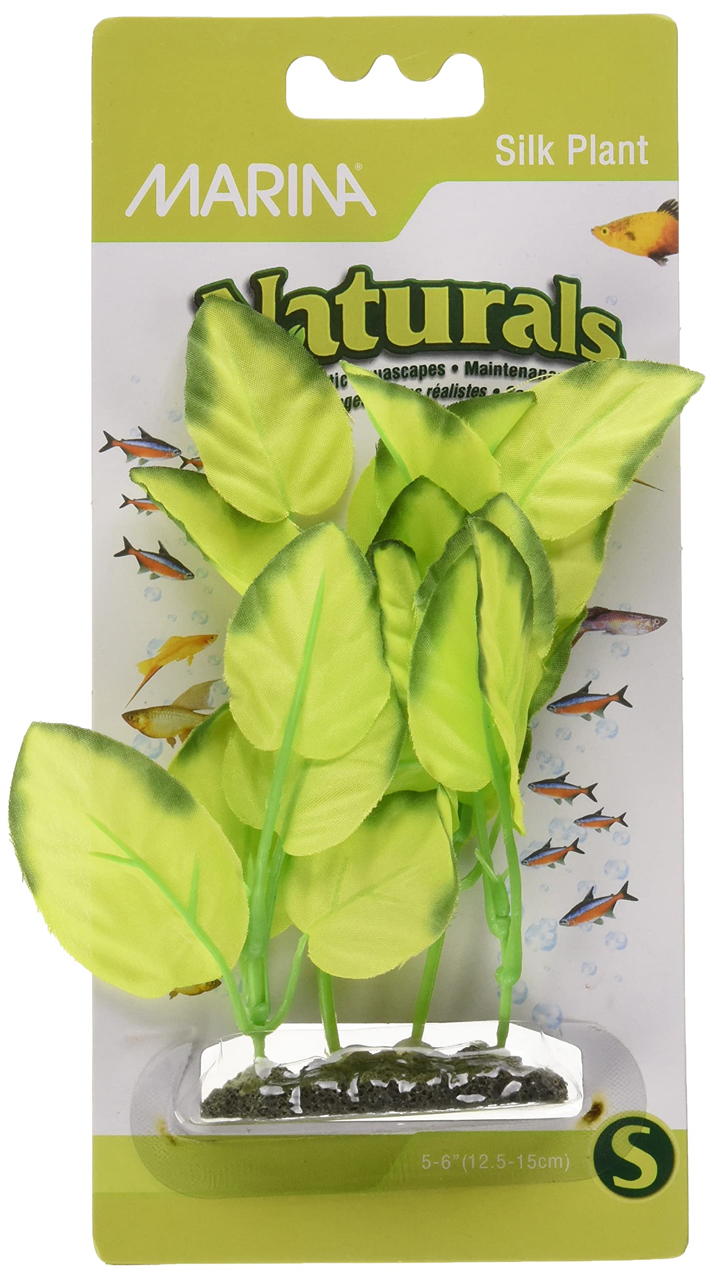Marina Naturals, Green Foreground Silk Plant, Small Fish Tank Decoration, Pp113
