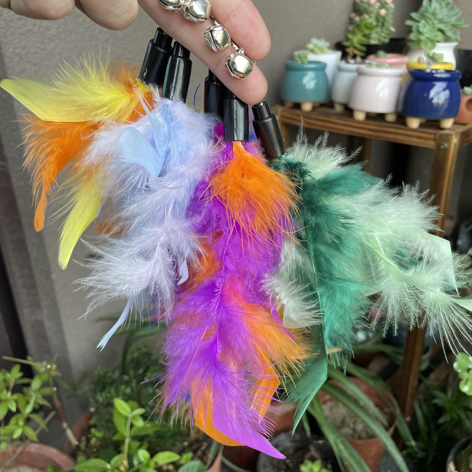 Acceleah Cat Worm Toy Refills - Assorted Teaser Wand Toys With Bell (11 Pcs)