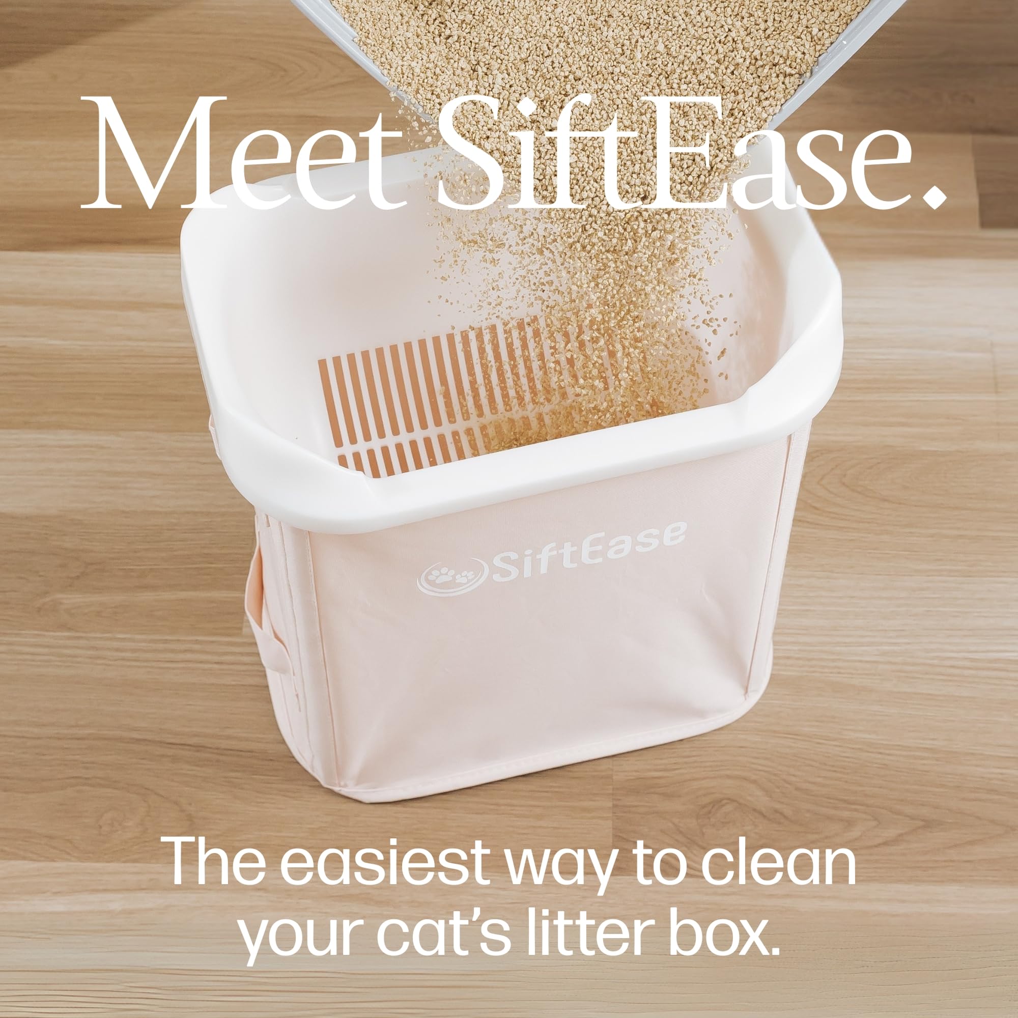 Cat Litter Sifter - SiftEase Sifting Litter Box Cleaner, Fast & Easy Scoop Free Cleaning, Large Sifter with Bin for Longer Lasti