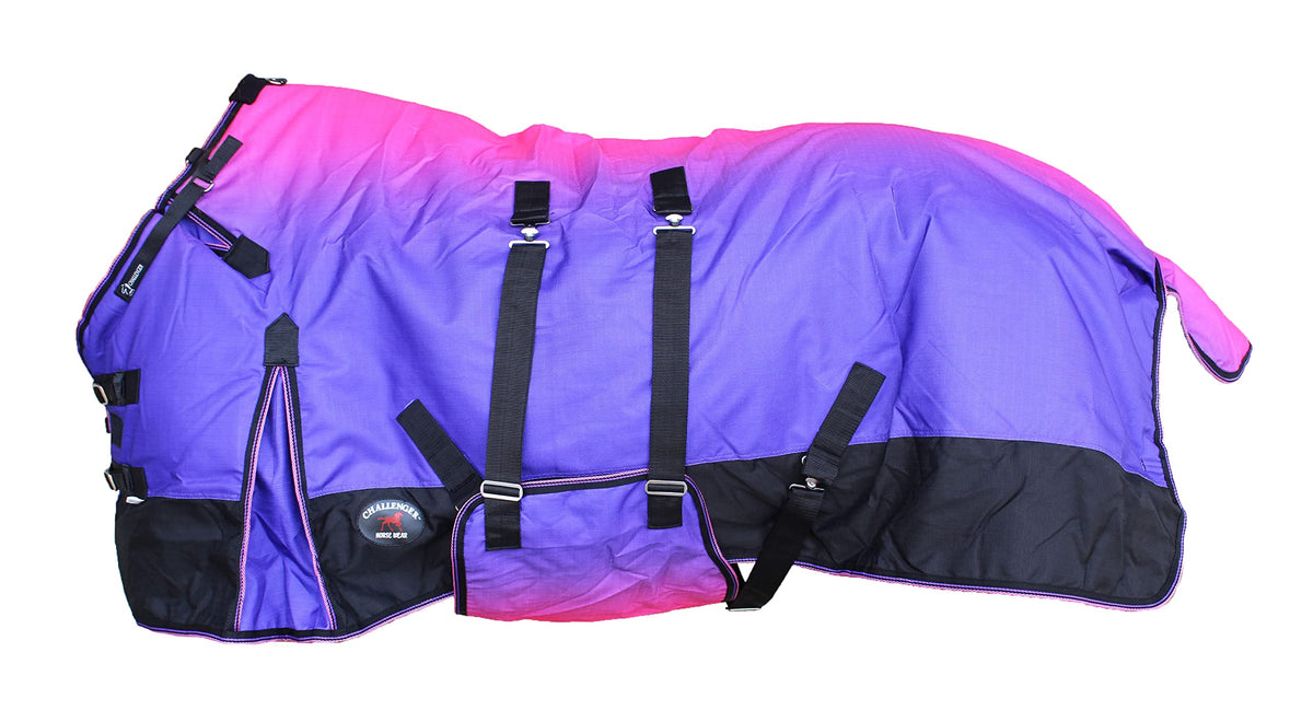 Challenger 68'' 1200D Turnout Medium-Weight Fleece Lined Bellyband Horse Winter Sheet 393Lg