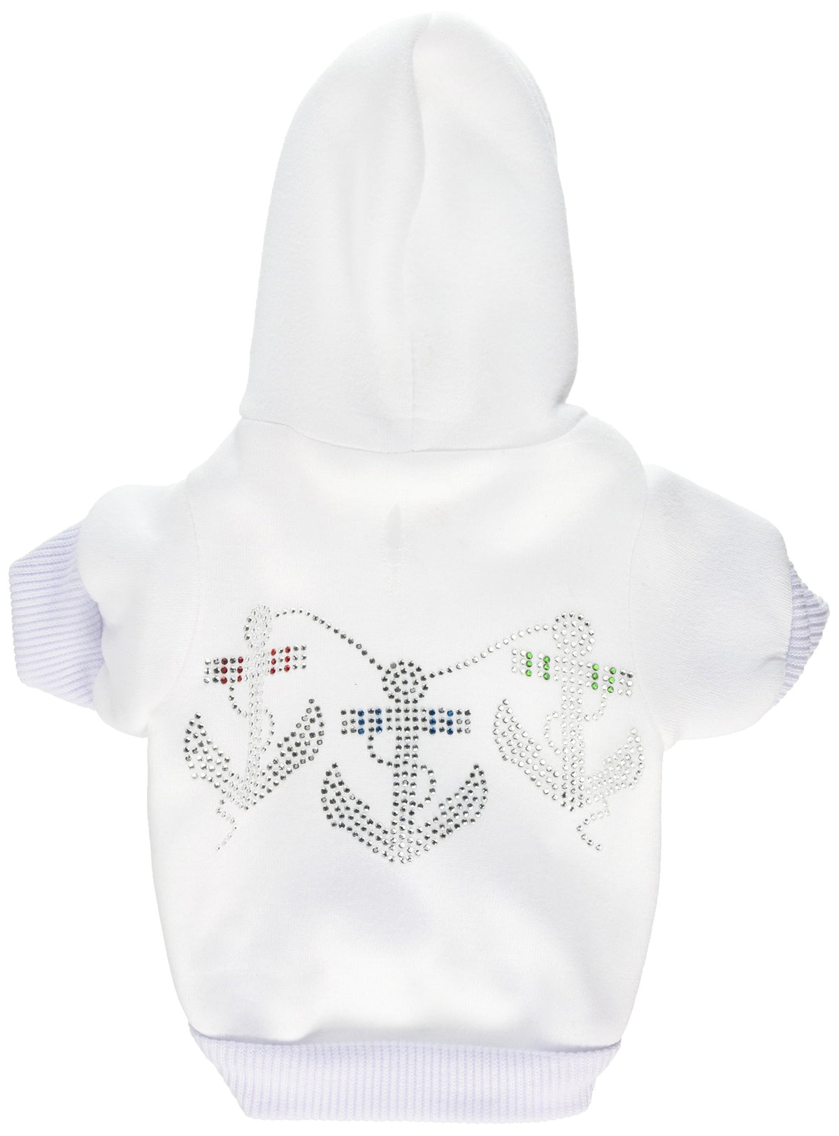 Mirage Pet Products 16-Inch Rhinestone Anchors Hoodies, X-Large, Cream