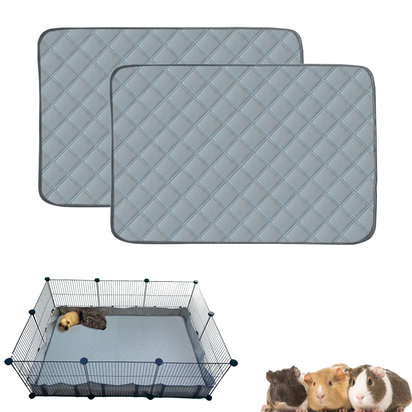 Mooydee 2 Pack Guinea Pig Cage Liners For C&C 2X3 Habitat Washable Guinea Pig Bedding Super Absorbent | Waterproof | Non Slip| R