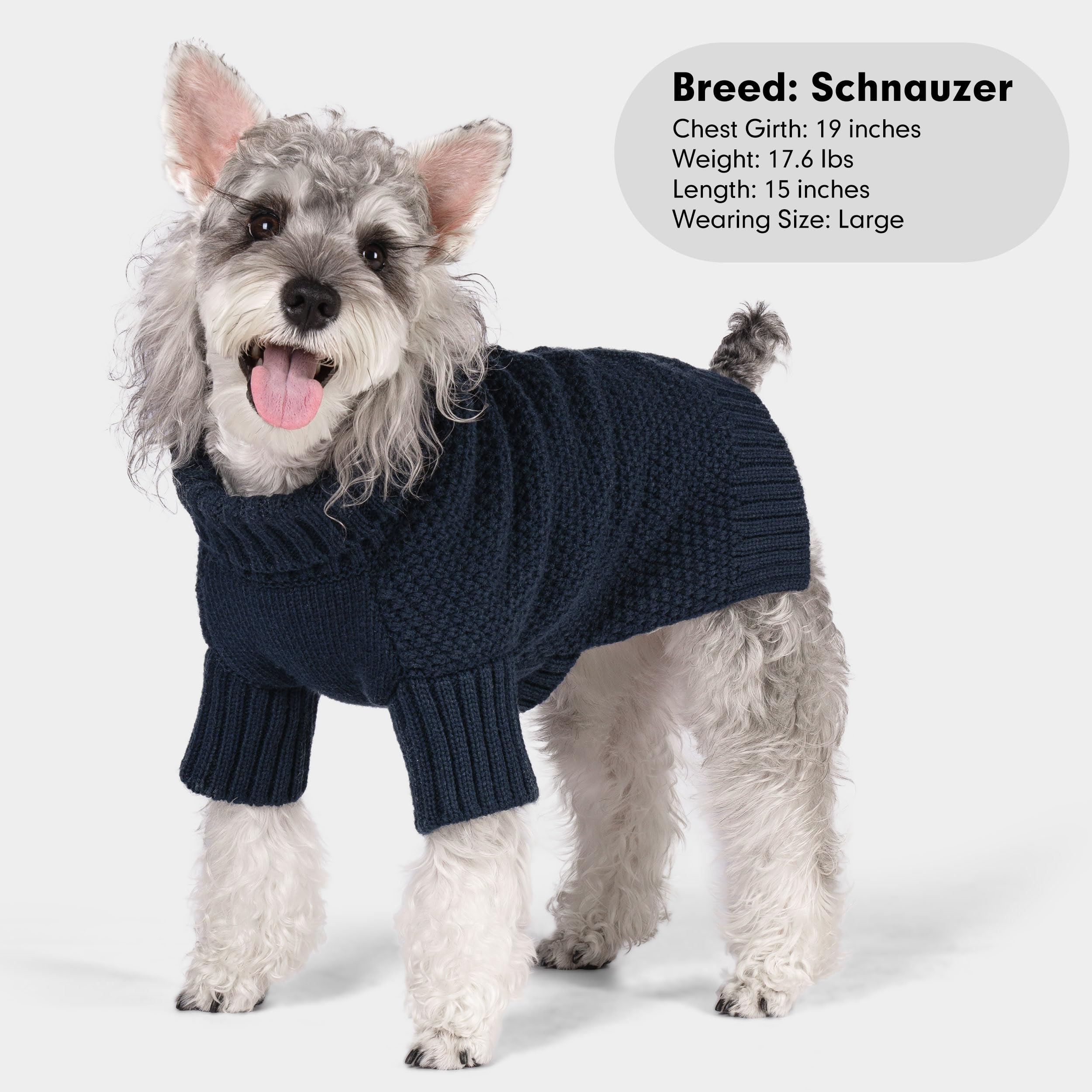 cyeollo Dog Sweater Pullover Turtleneck for Large Dogs, Knitwear Fall Winter Warm Dog Clothes with Leash Hole Pet Apparel Big Do