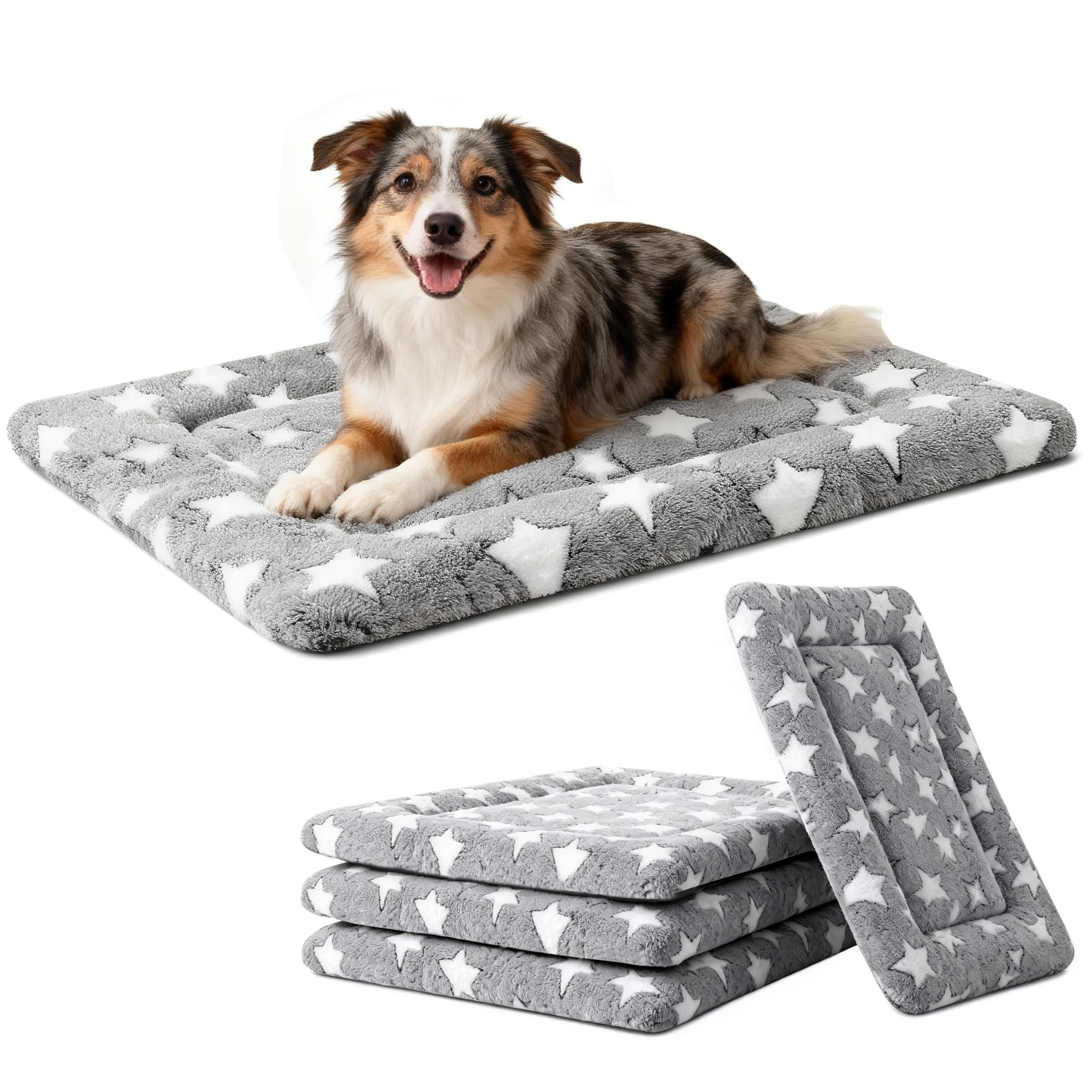Dog Bed Mat, Reversible Crate Pads for Small/Medium/Large Dogs & Cats Sleeping, Portable & Soft, Dog Beds Crate Pad (Grey, M(30*