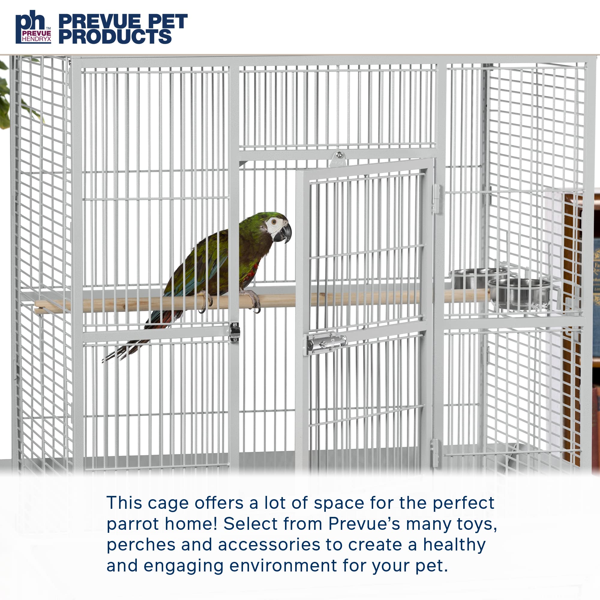 Prevue Pet Products Wrought Iron Select Bird Cage Pewter Hammertone 3151BLK