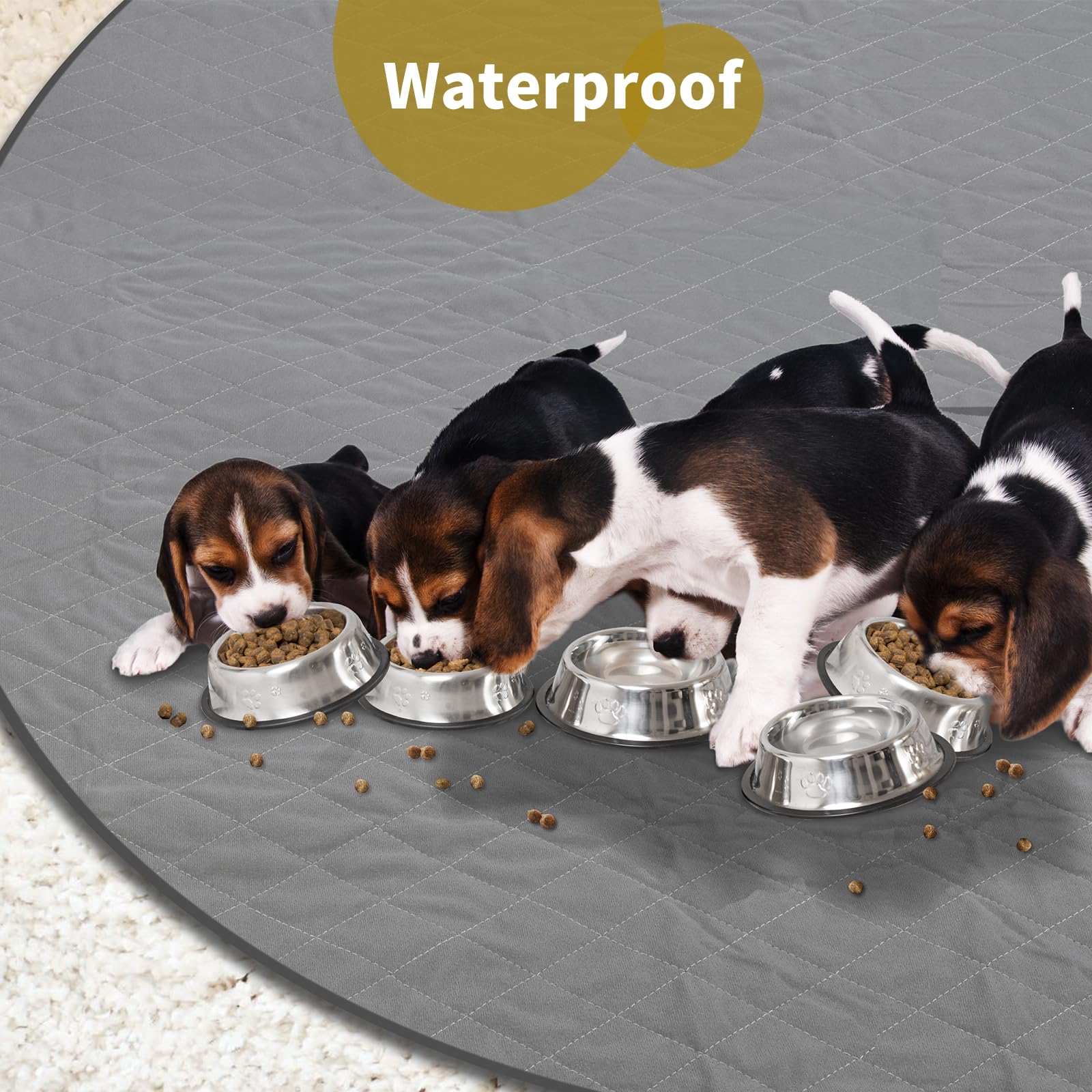 Coolshields Washable Round Puppy Dog Pee Pad, 65'' Extra Large, Waterproof Whelping Training Mat For Playpen Crate, Floor, Bed,S
