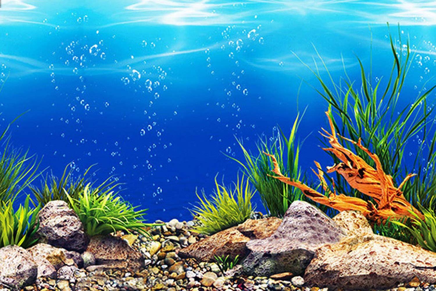 ELEBOX New 23 x 71 Fish Tank Background Paper Wallpaper 2 Sided Colorful Seaweed Water Plants Aquarium Background HD Poster Deco