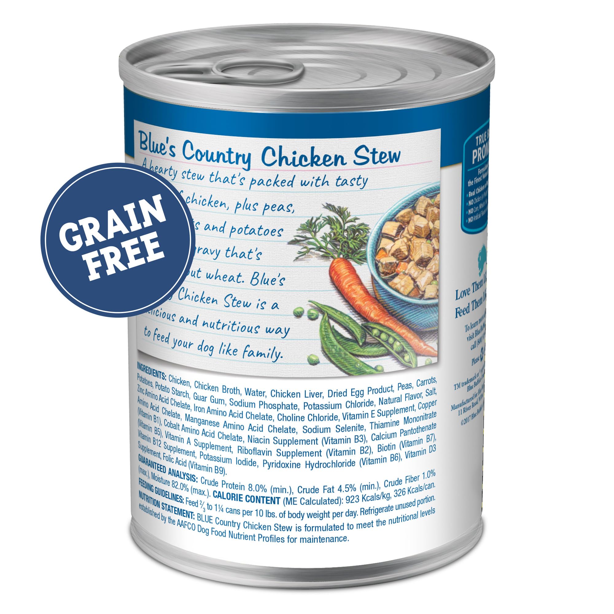 Blue Buffalo Blue s Stew Grain Free Natural Adult Wet Dog Food, Chicken Stew 12.5 oz cans (Pack of 12)