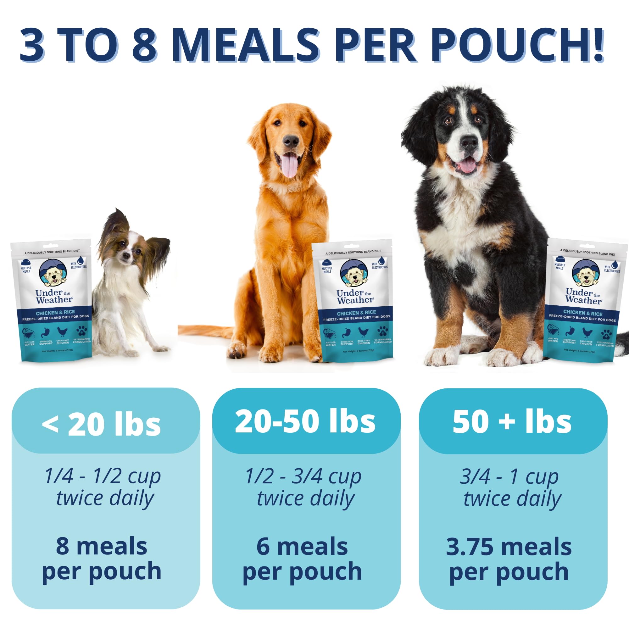 Under the Weather Bland Diet for Dogs | Easy to Digest for Sick Dogs | Always Be Ready | Contains Electrolytes - All Natural Fre