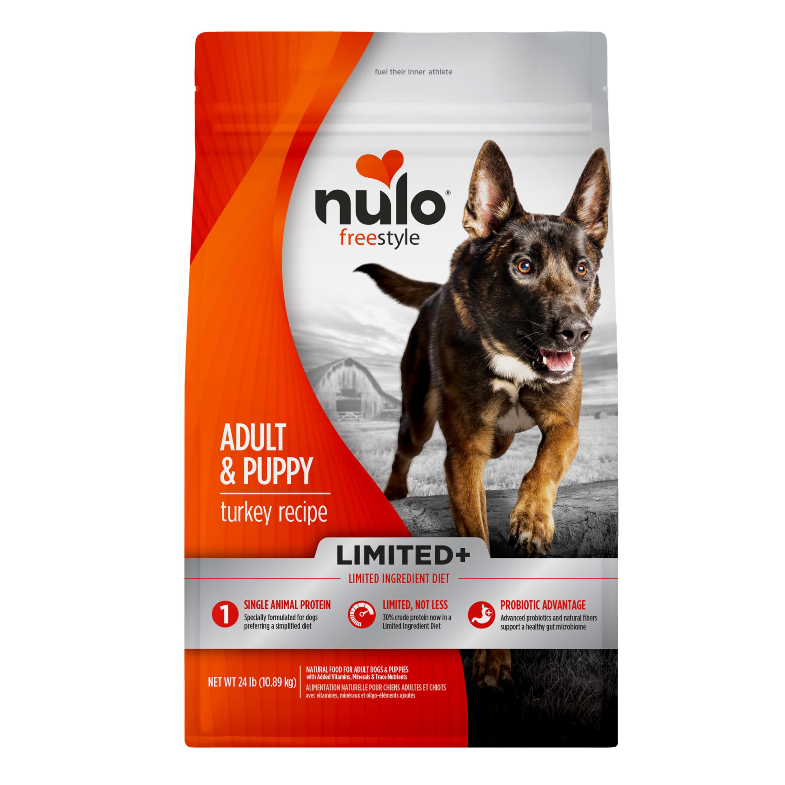 Nulo Limited Ingredient High-Protein Turkey Dog Food, Grain-Free, 24 lb for Adults & Puppies, Single Animal Protein