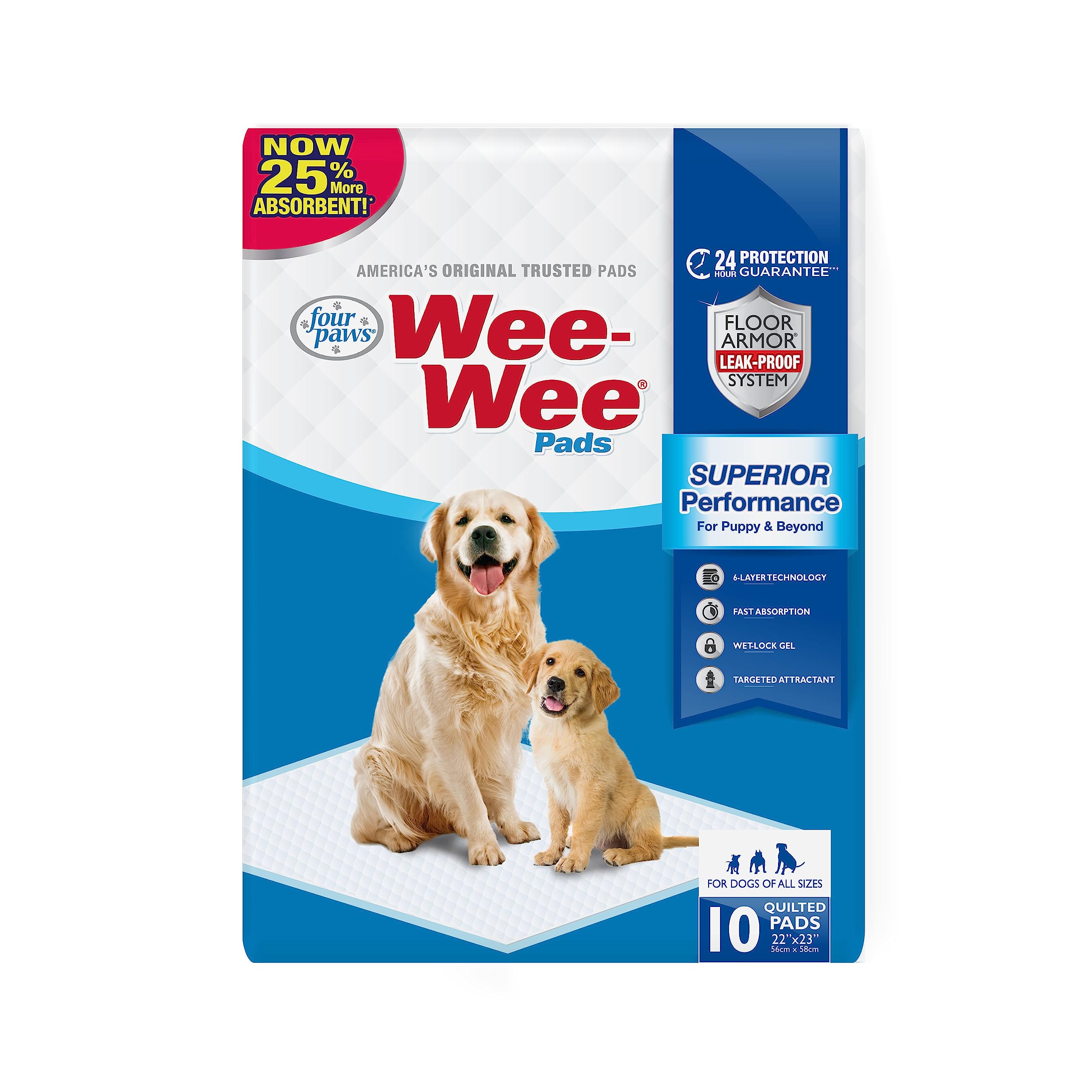 Four Paws Wee-Wee Superior Performance Pee Pads For Dogs - Dog & Puppy Pads For Potty Training - Dog Housebreaking & Puppy Suppl